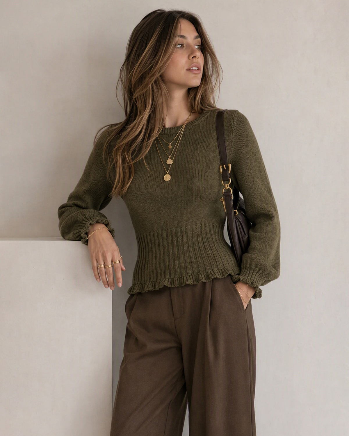 Women's Knitted Polyester Sweaters - RIHOAS
