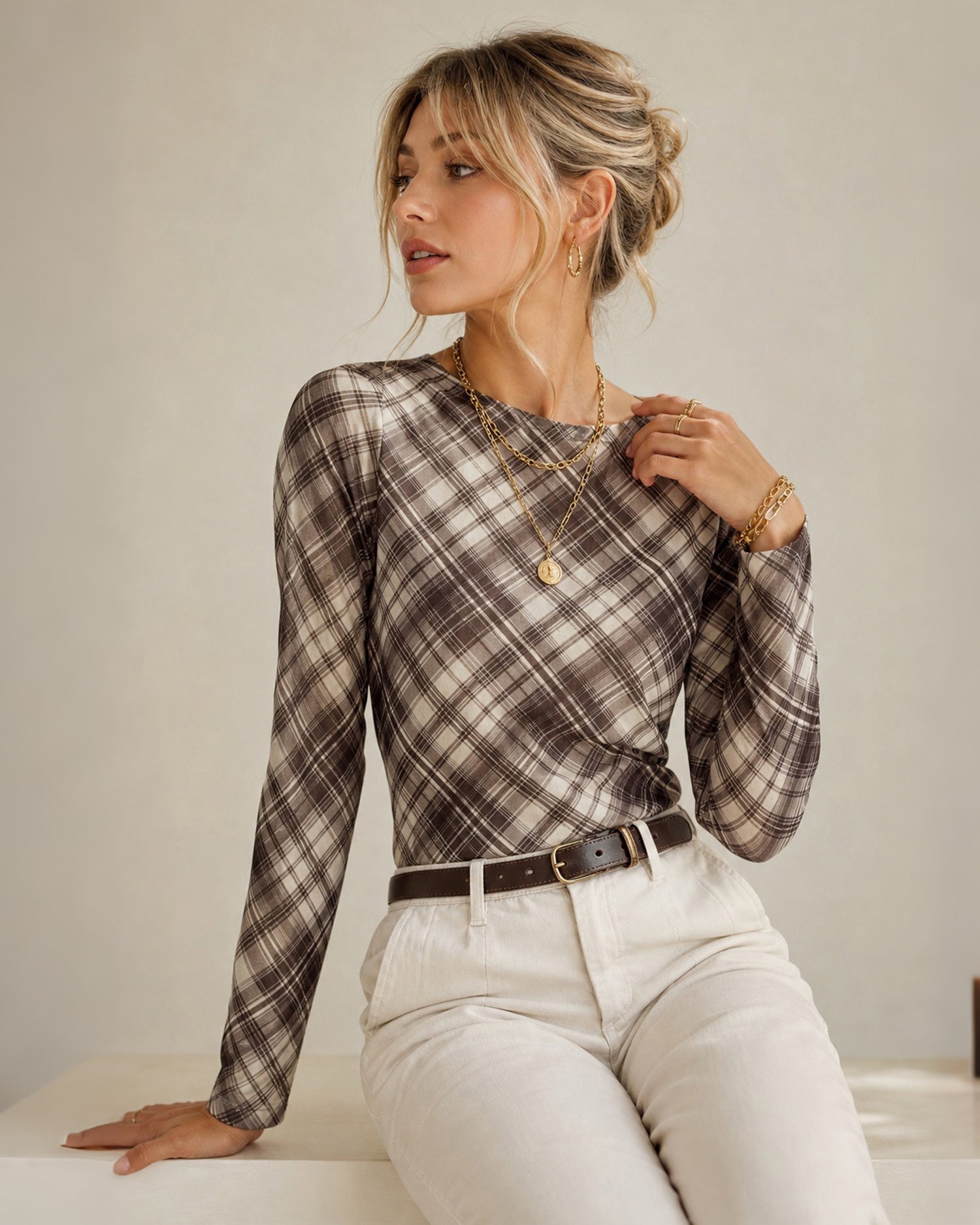 Women's Knitted Polyester Tees - RIHOAS