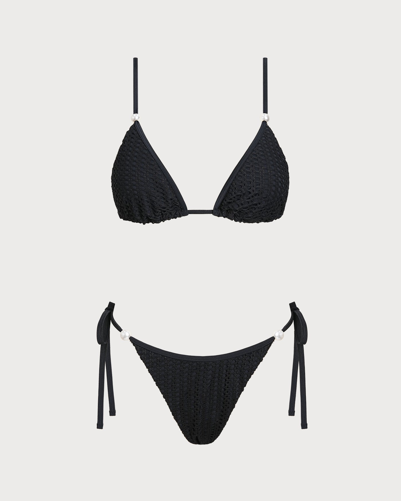 Women's Knitted Polyester Trim Bikini Set Bikinis - RIHOAS