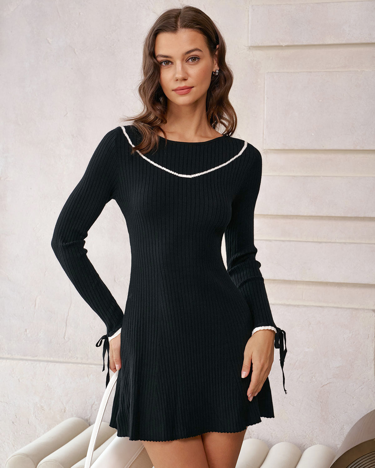 Women's Knitted Viscose Mini Dresses Dresses - RIHOAS