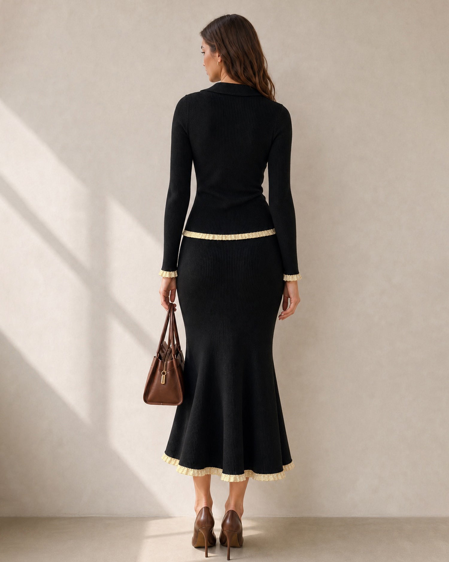 Women's Knitted Viscose Skirt - RIHOAS - 03