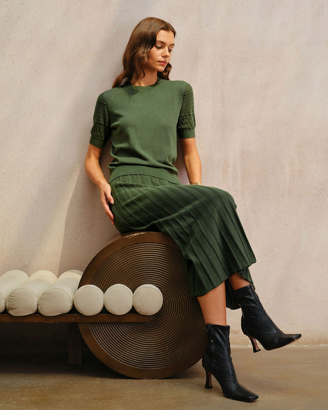 Women's Knitted Viscose Skirt Bottoms - RIHOAS