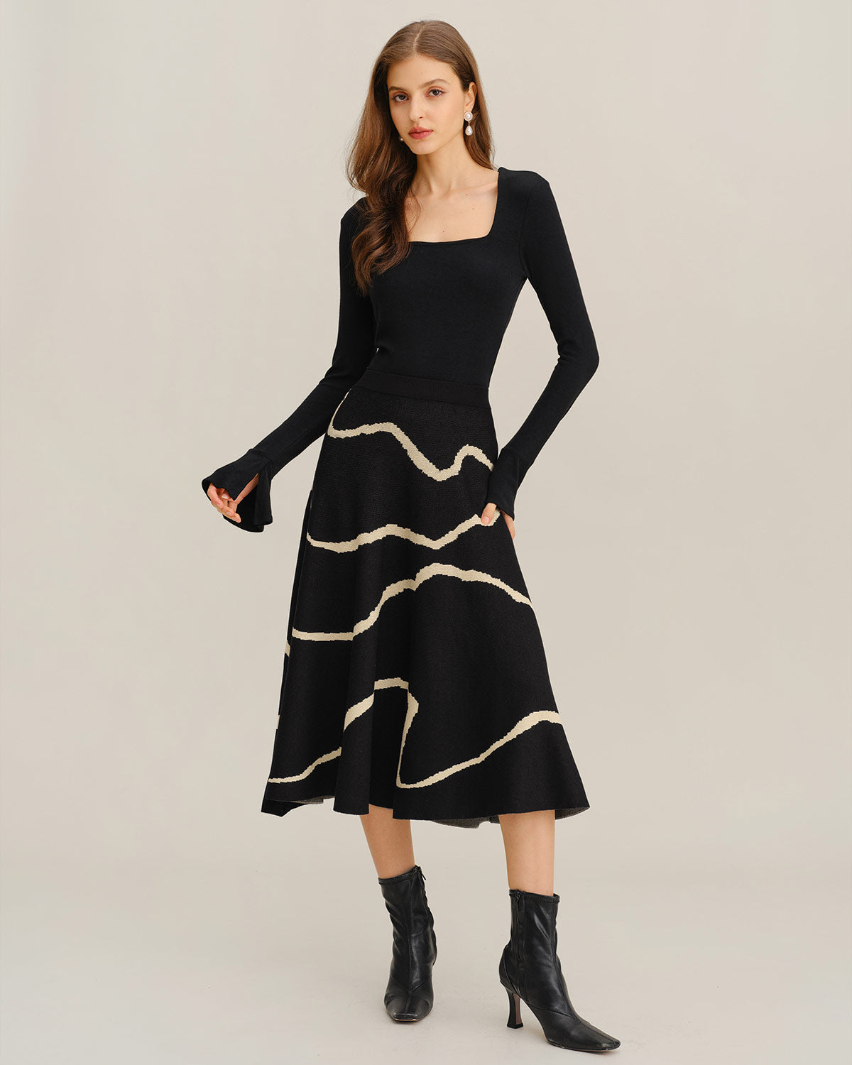 Women's Knitted Viscose Skirt Bottoms - RIHOAS