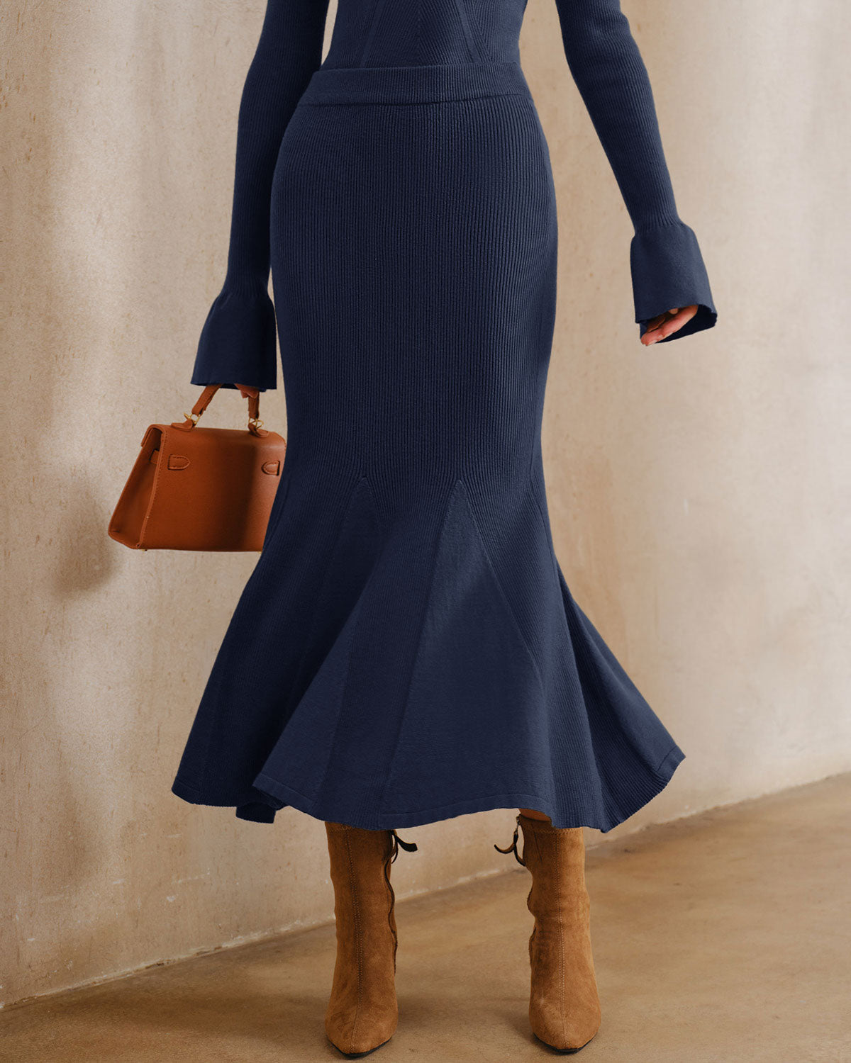 Women's Knitted Viscose Skirt Bottoms - RIHOAS