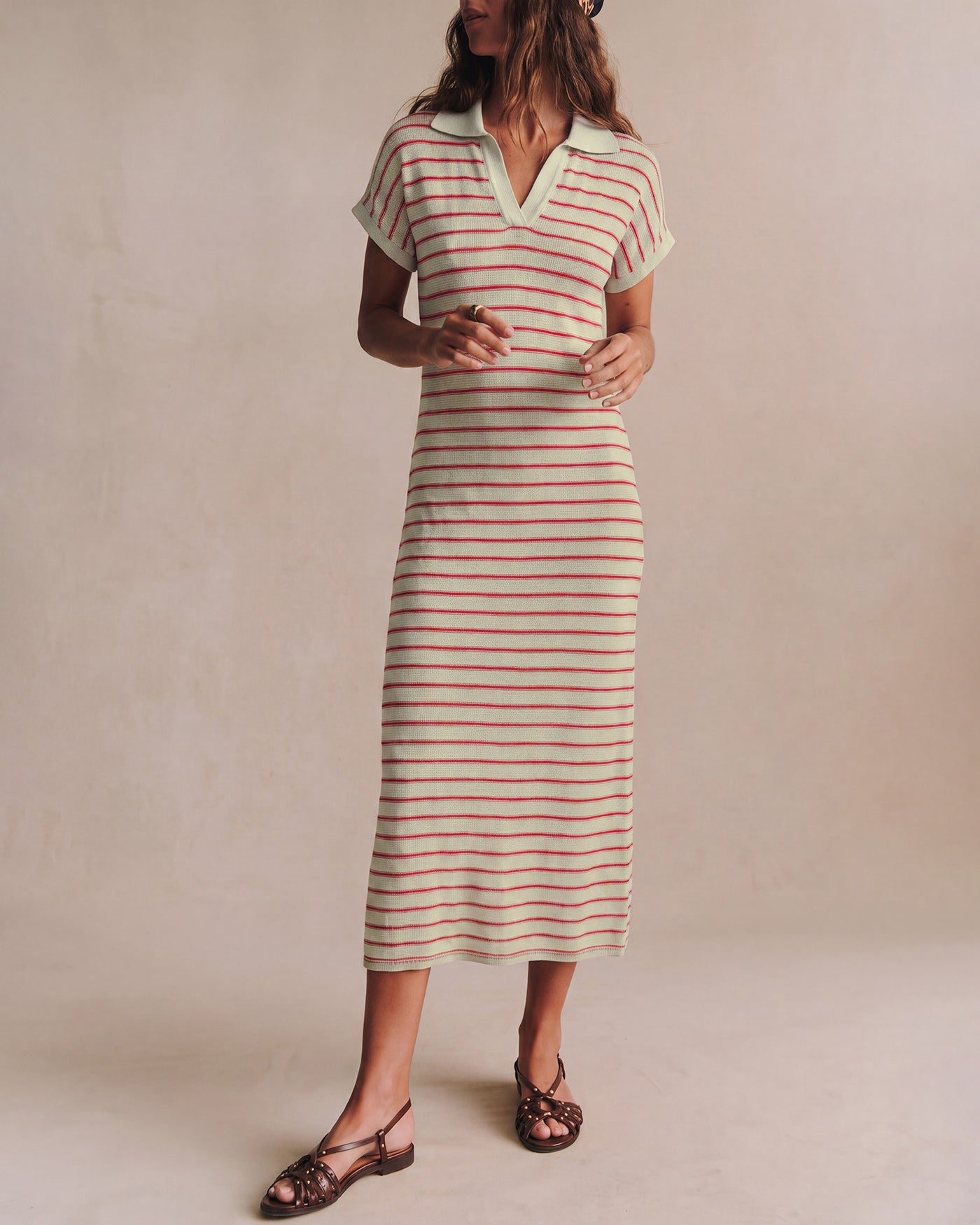 Women's Knitted Viscose Sweater Dress Camel Dresses - RIHOAS