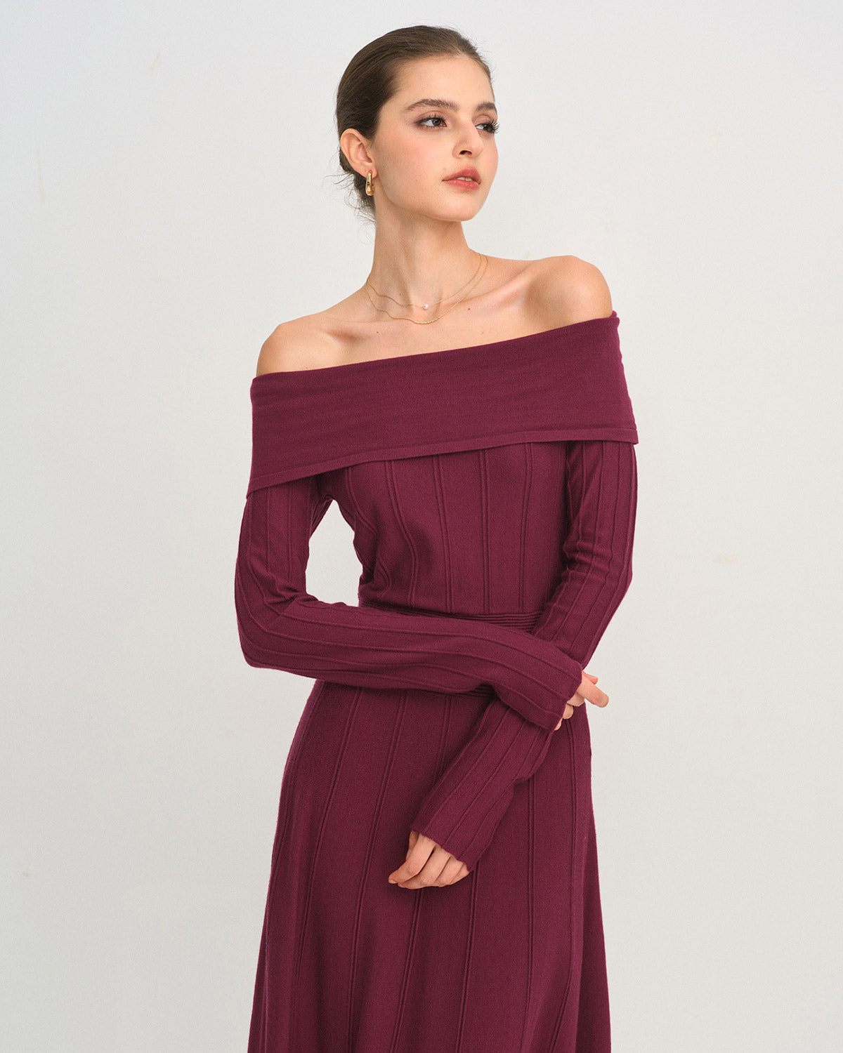 Women's Knitted Viscose Sweater Dress Dresses - RIHOAS