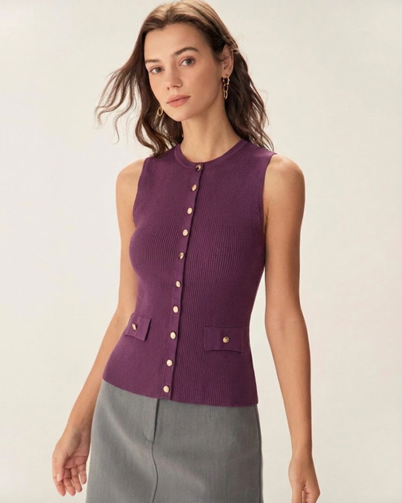 Women's Knitted Viscose Tank Tops Tops - RIHOAS