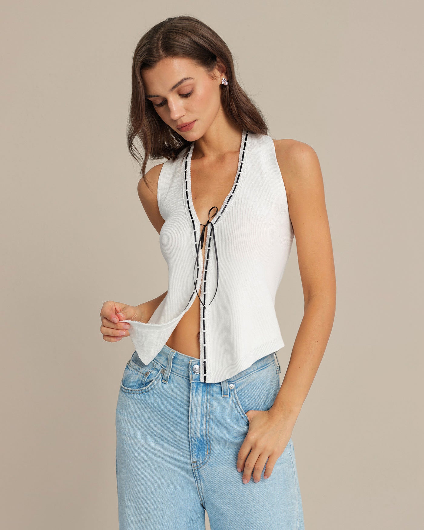 Women's Knitted Viscose Vest Tops - RIHOAS