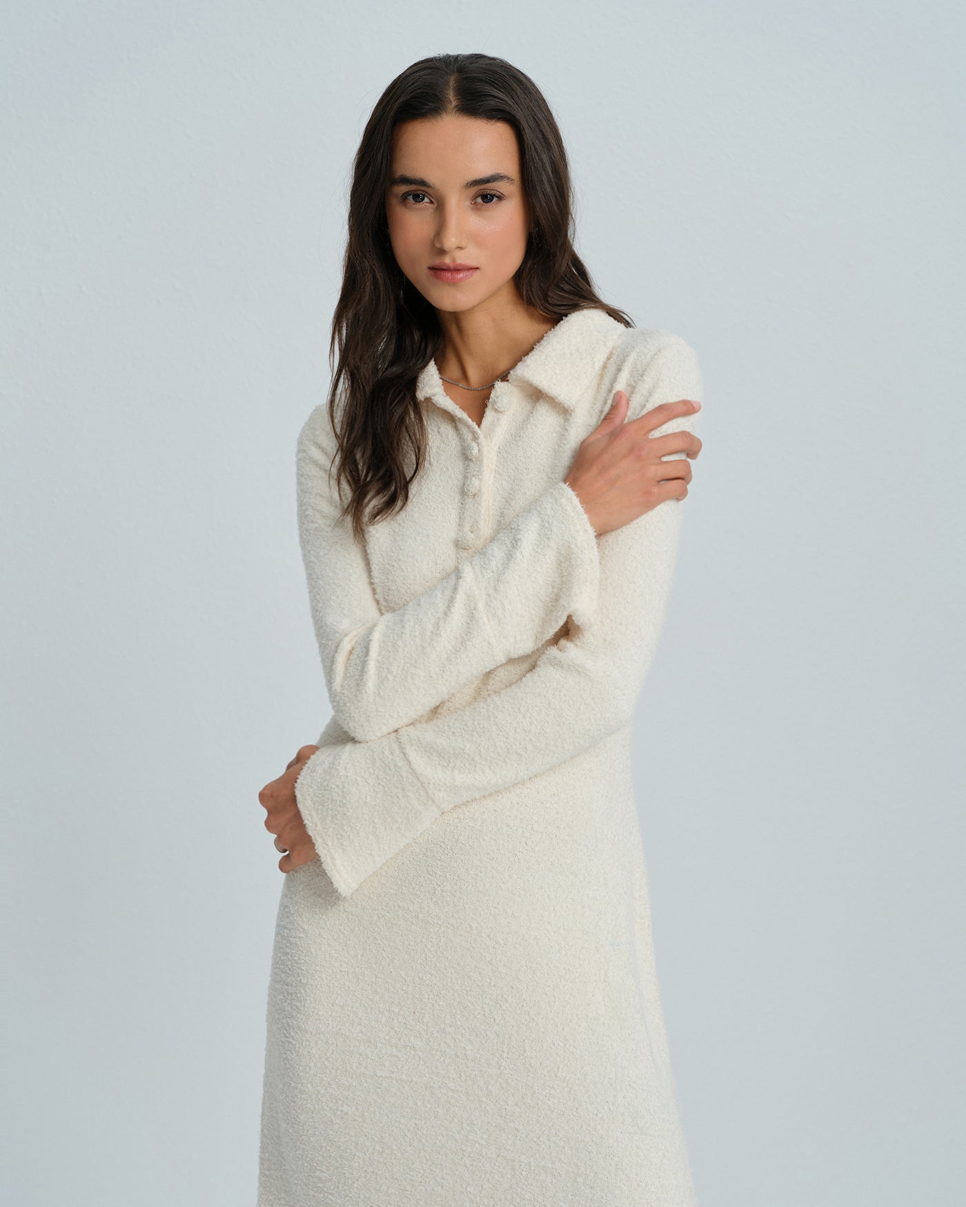 Women's Knitted Wool Midi Dress Dresses - RIHOAS