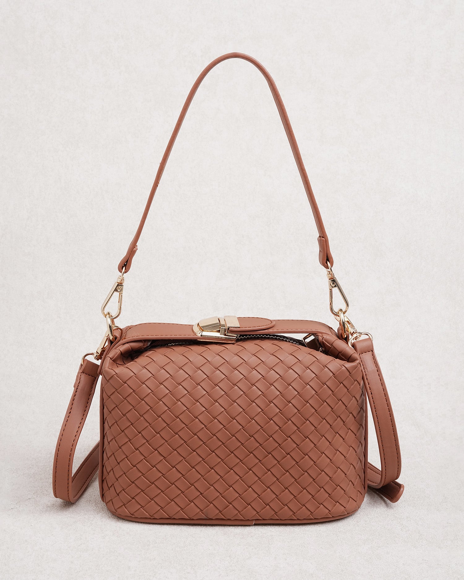 Women's Leather Handbags Caramel - RIHOAS