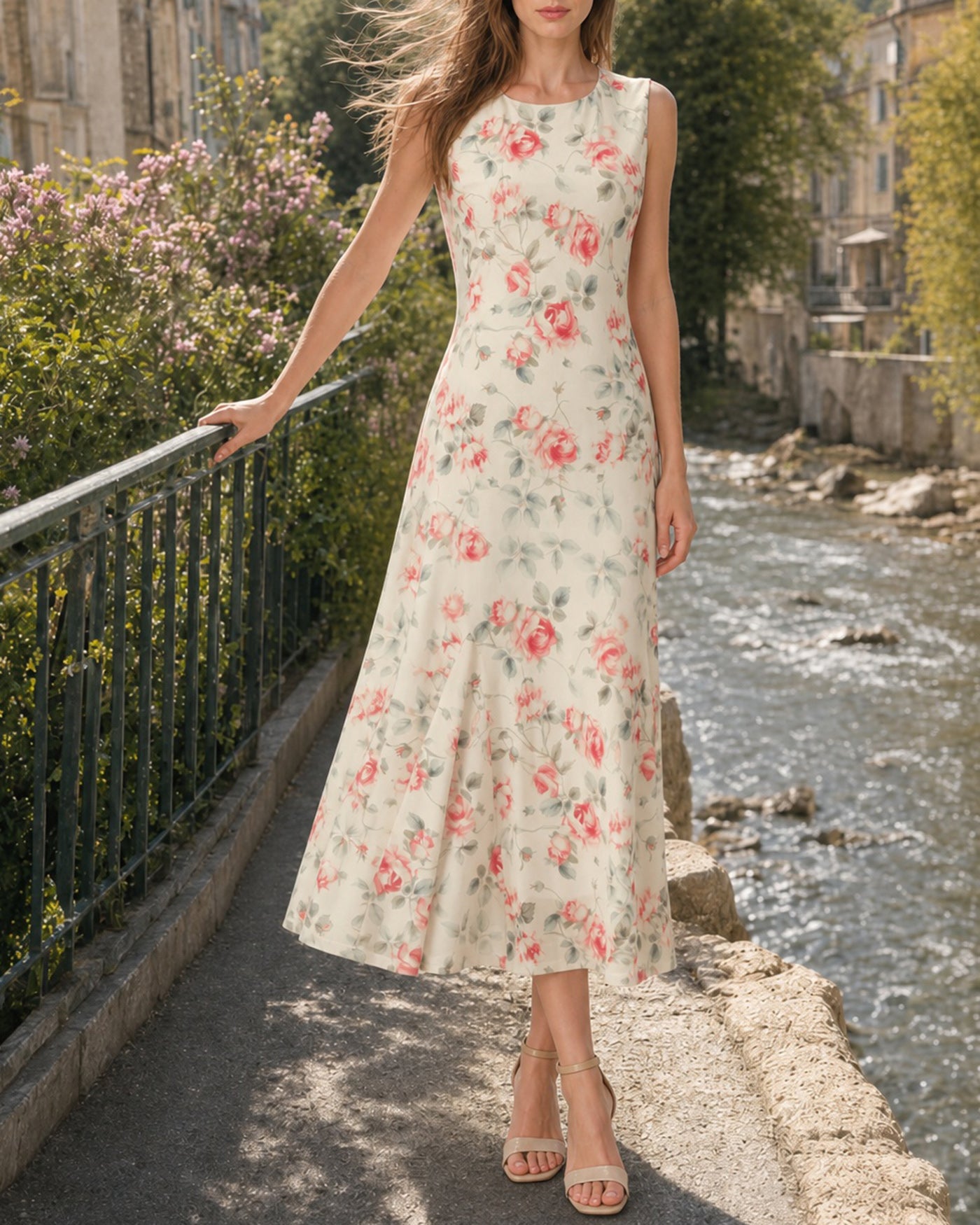 Women's Polyester Knit Maxi Dress Dresses - RIHOAS