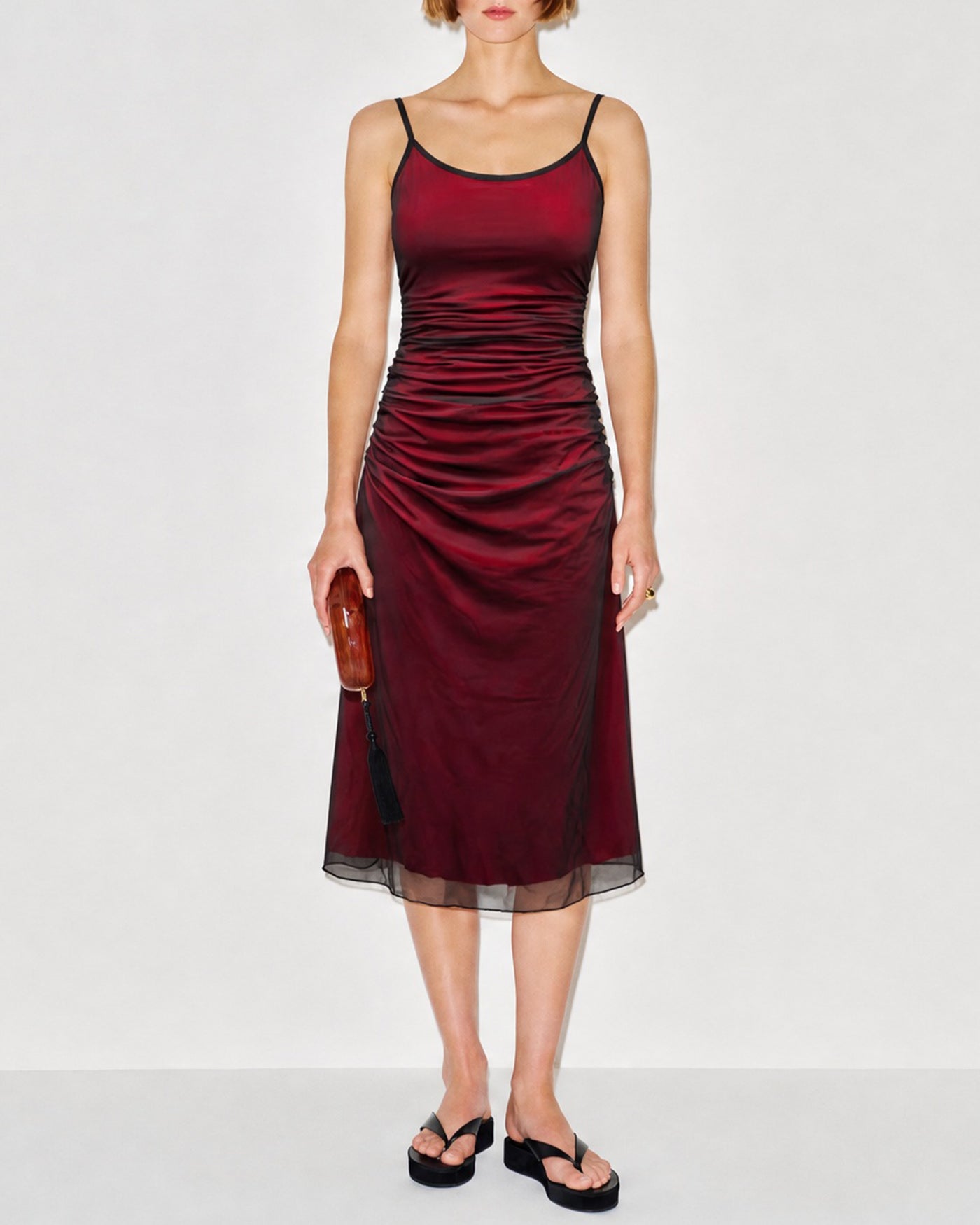 Women's Polyester Knit Midi Dress Dresses - RIHOAS