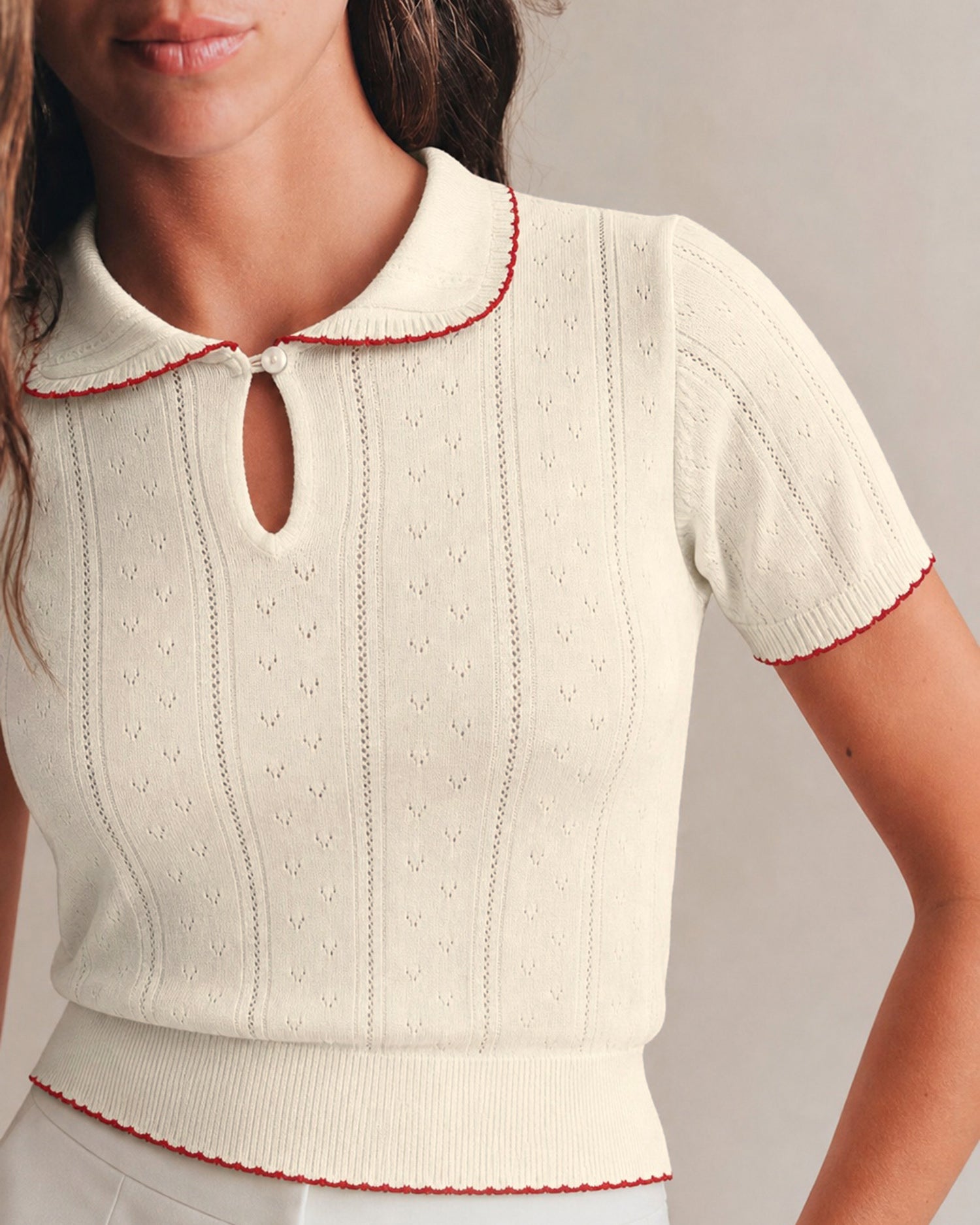 Women's Polyester Knit Sweater Tops - RIHOAS