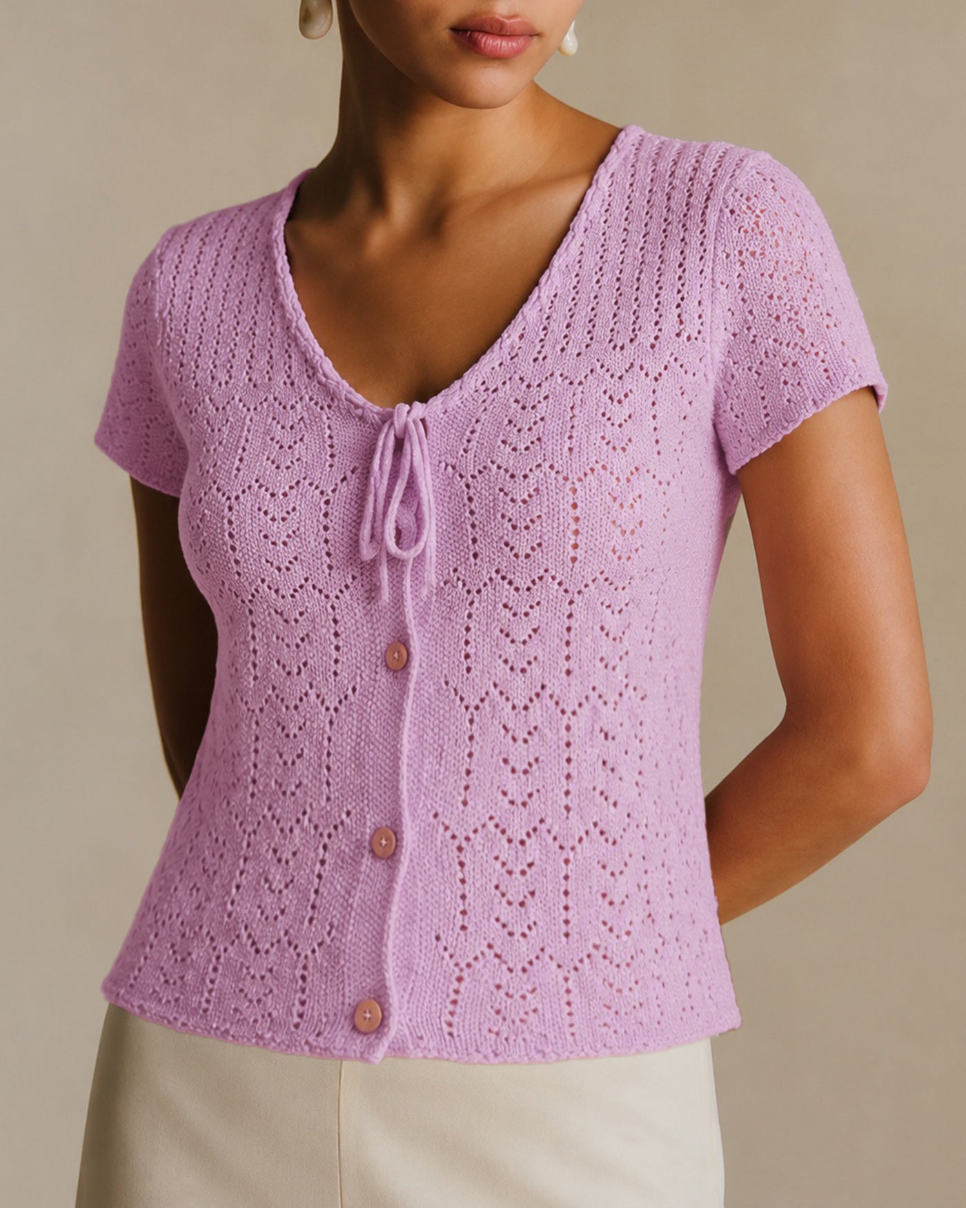 Women's Polyester Knit Sweater Tops - RIHOAS