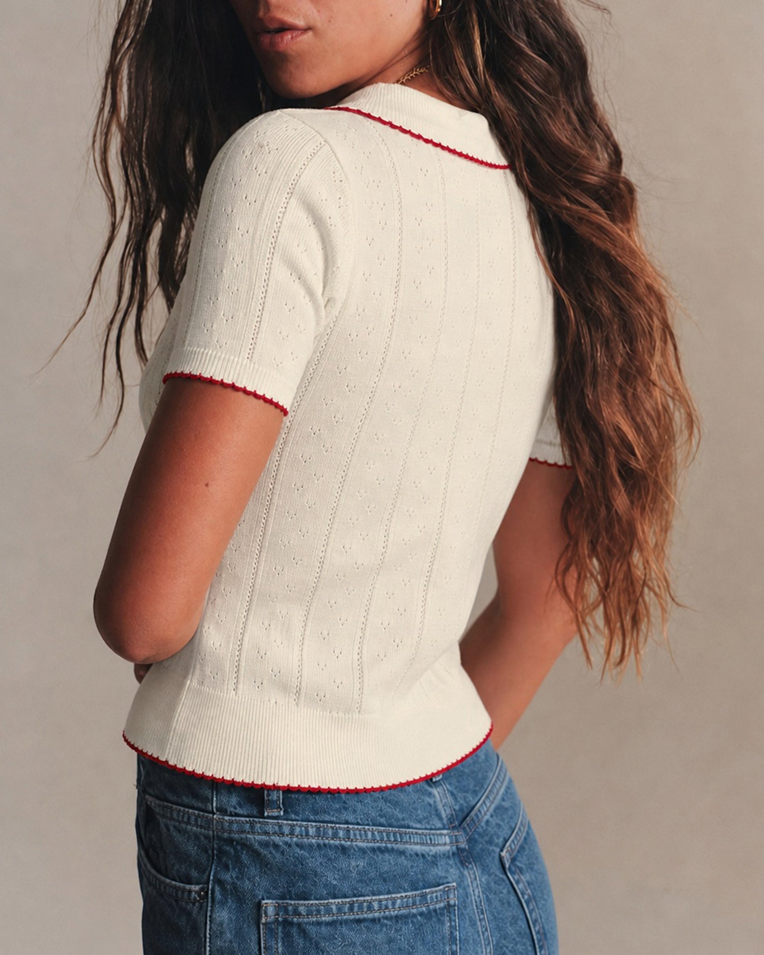 Women's Polyester Knit Sweater Tops - RIHOAS