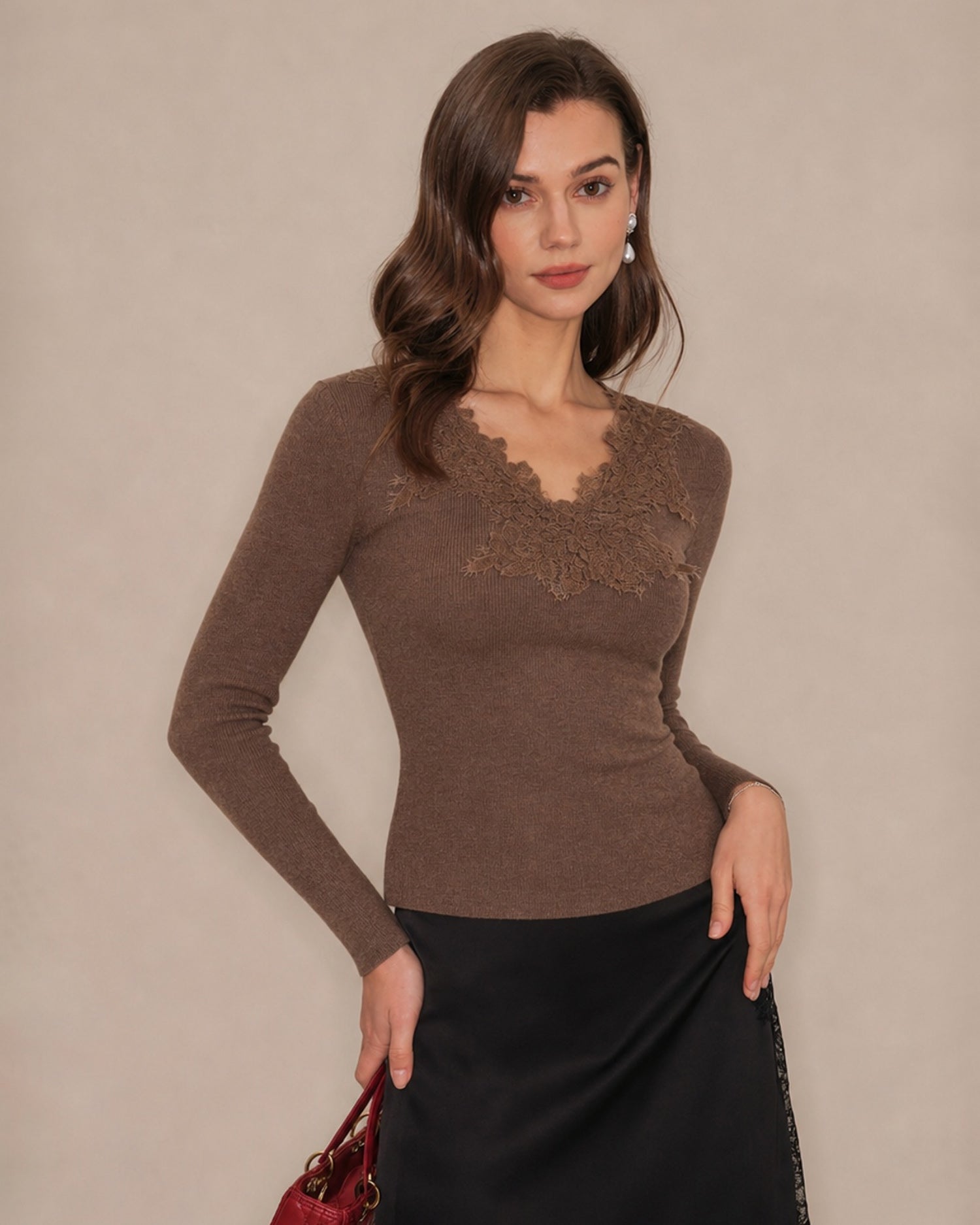 Women's Polyester Knit Sweater - RIHOAS