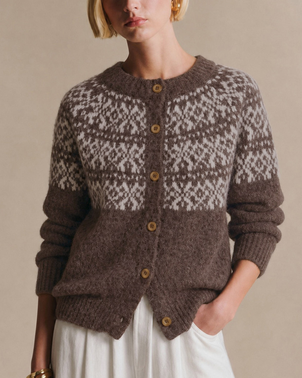 Women's Polyester Knit Sweater - RIHOAS - 02