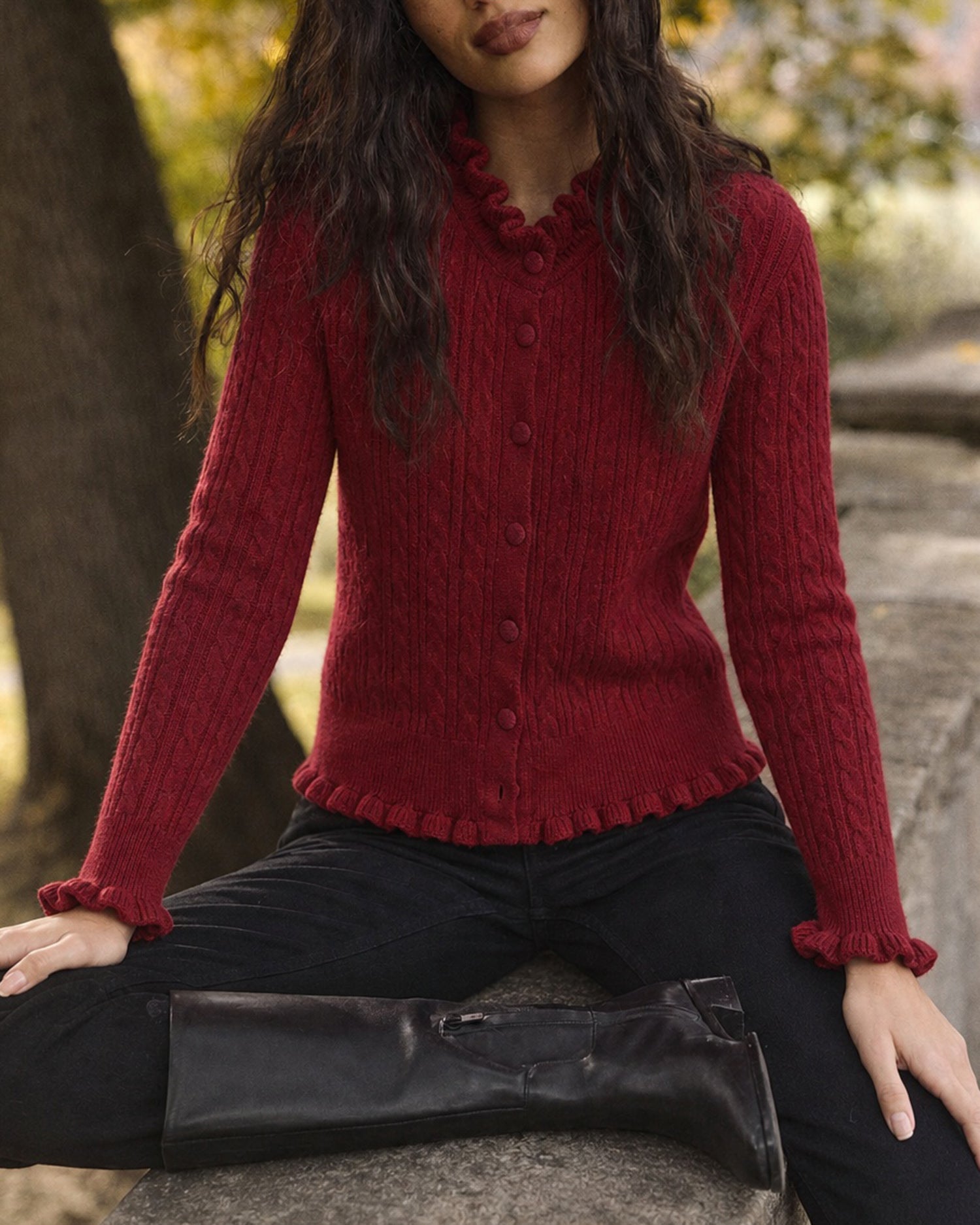 Women's Polyester Knit Sweater - RIHOAS