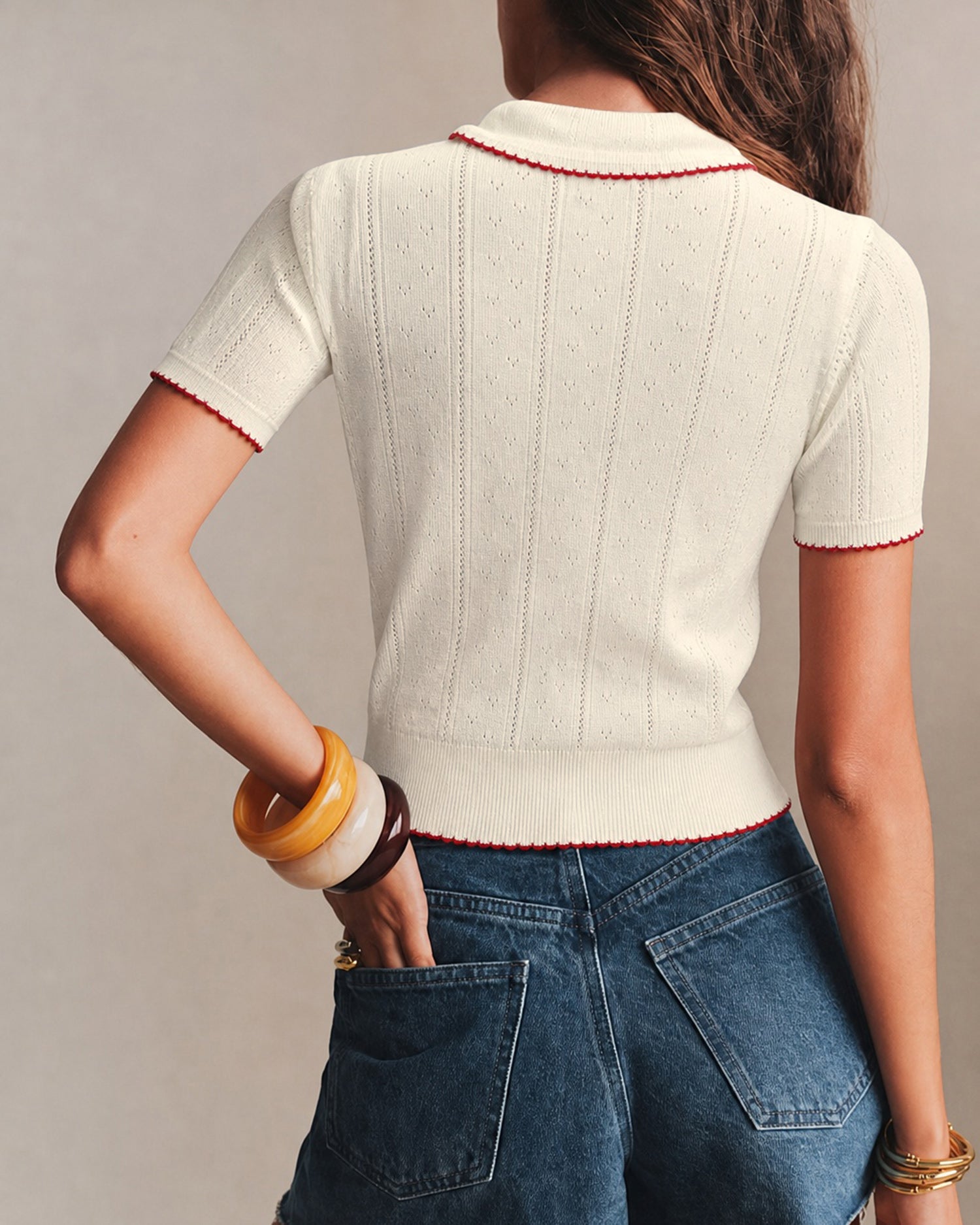 Women's Polyester Knit Sweater Tops - RIHOAS