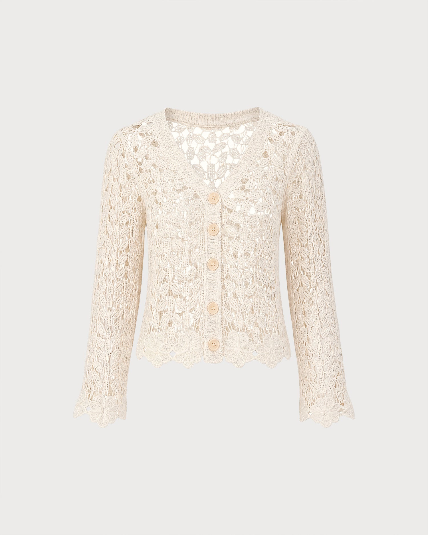 Apricot Cut Out Button Knit Cardigan 01
