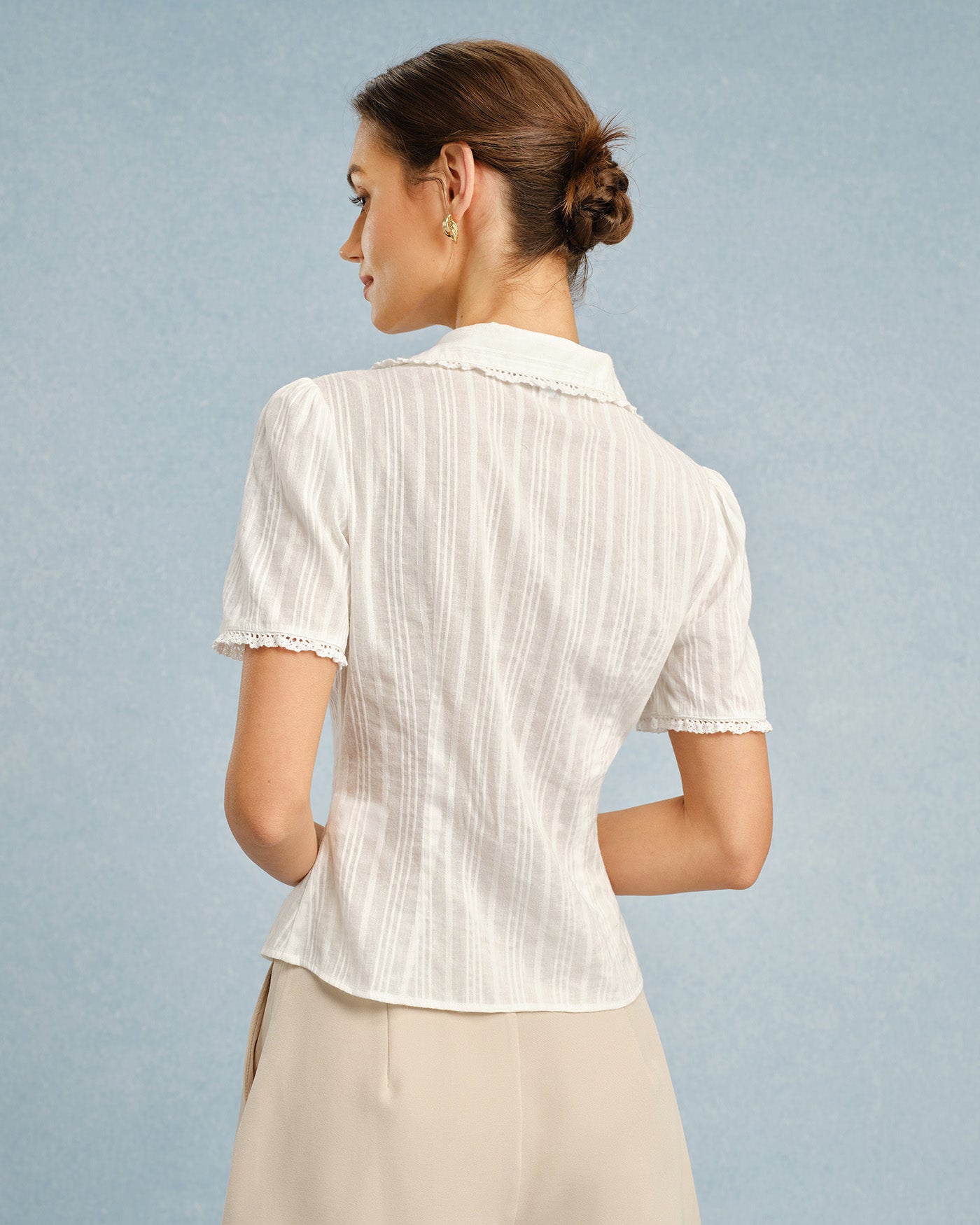 Women's Woven Cotton Blouses Tops - RIHOAS