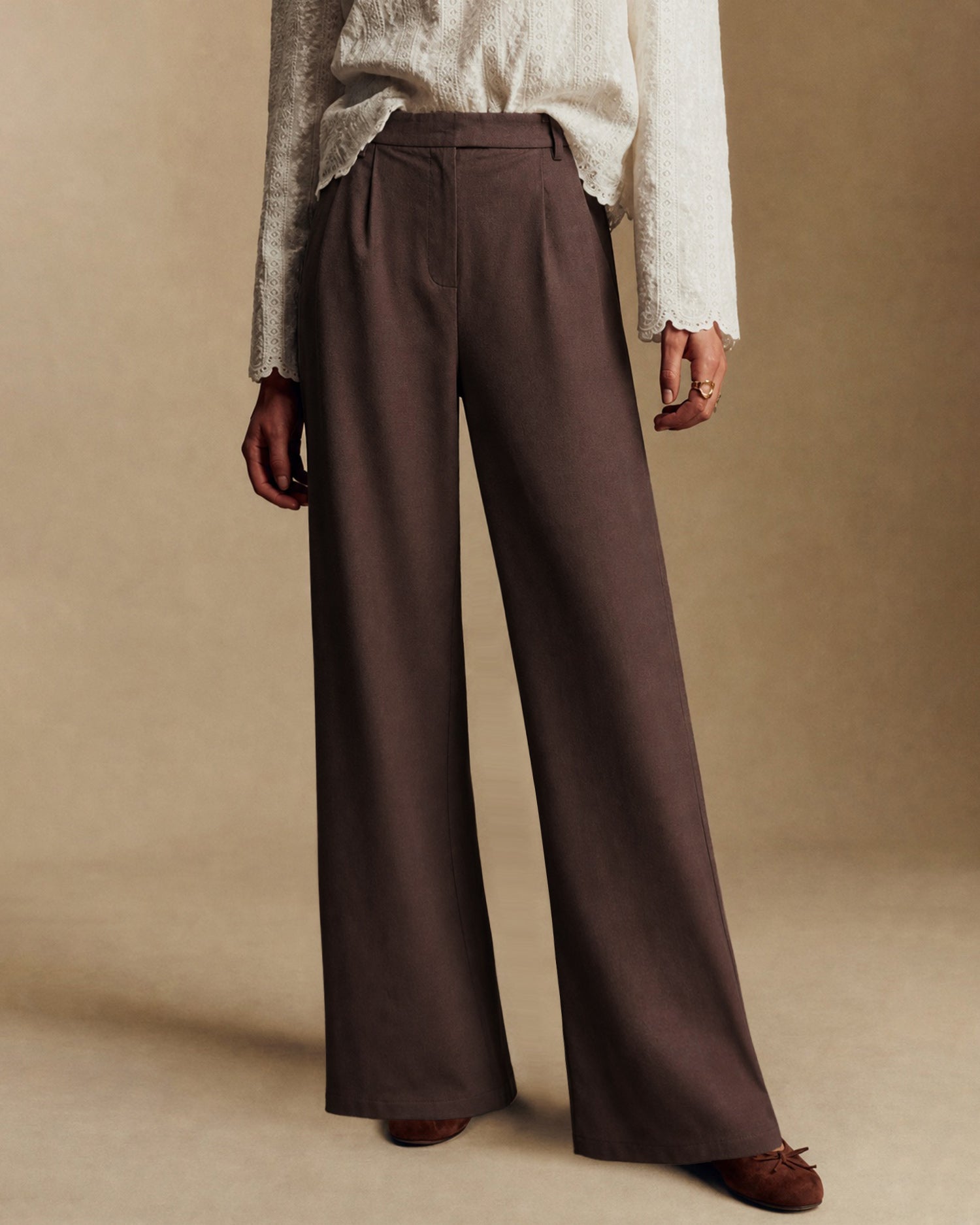 Women's Woven Cotton Casual Pants Bottoms - RIHOAS
