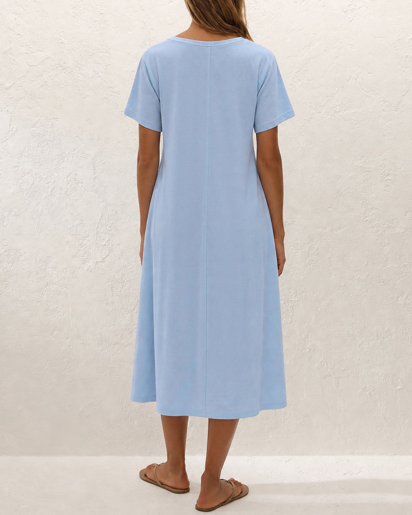 Women's Woven Cotton Midi Dress Dresses - RIHOAS