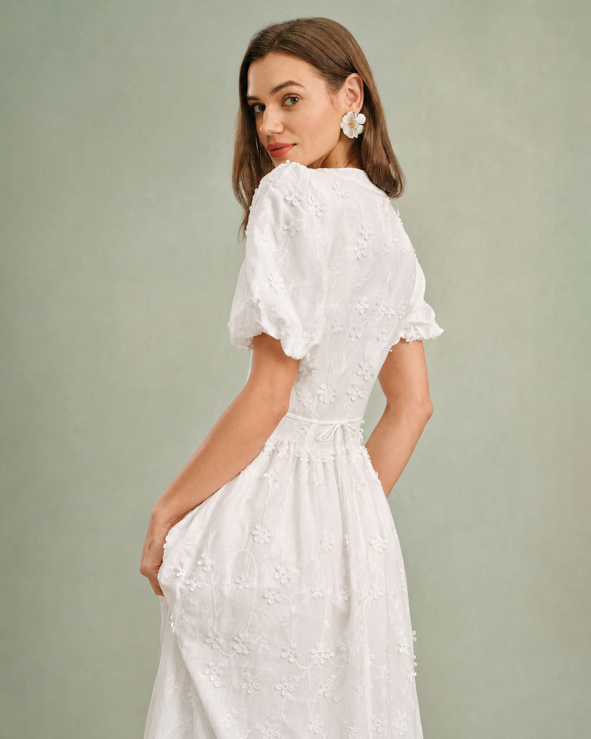 Women's Woven Cotton Midi Dress - RIHOAS