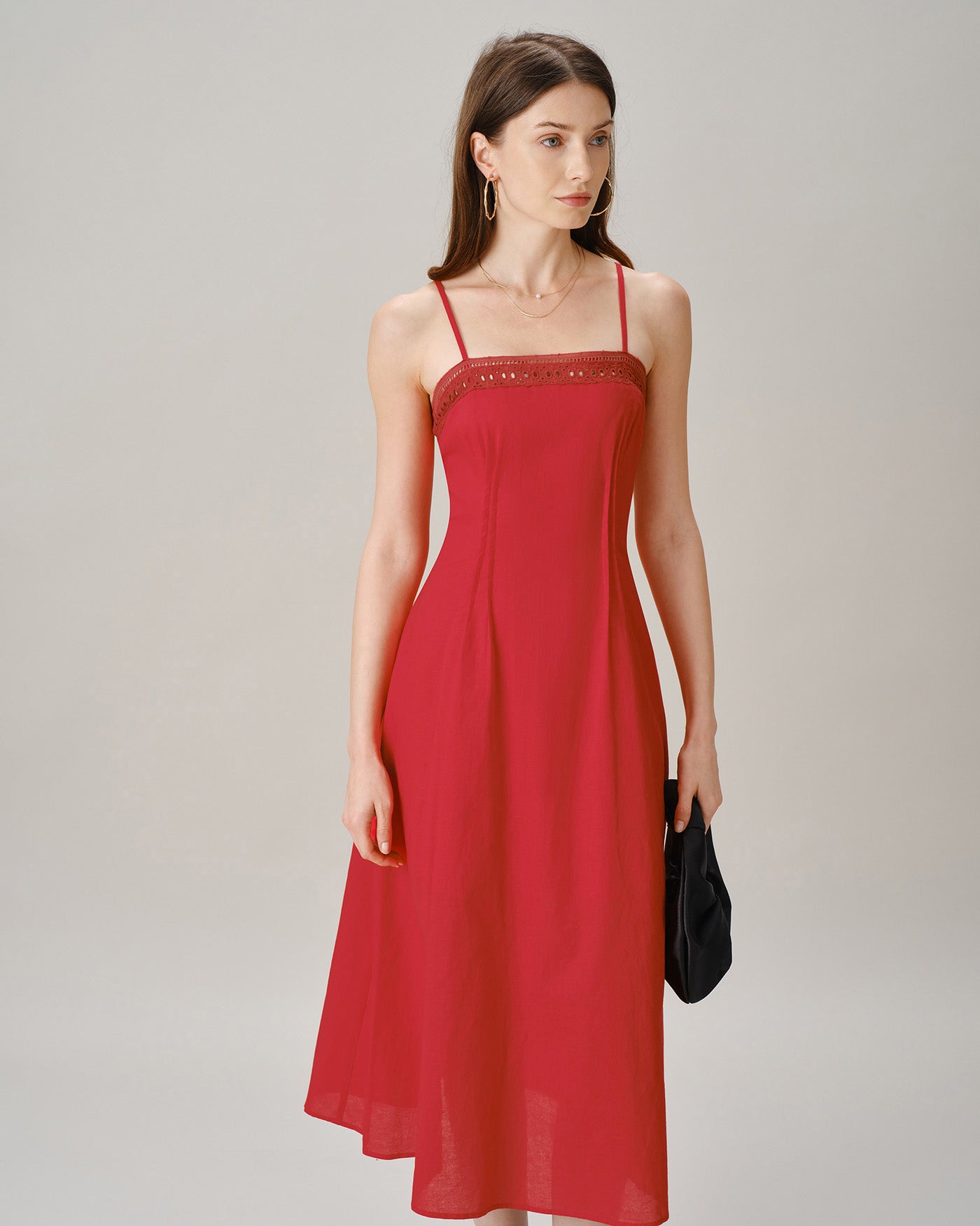Women's Woven Cotton Midi Dresses Dresses - RIHOAS