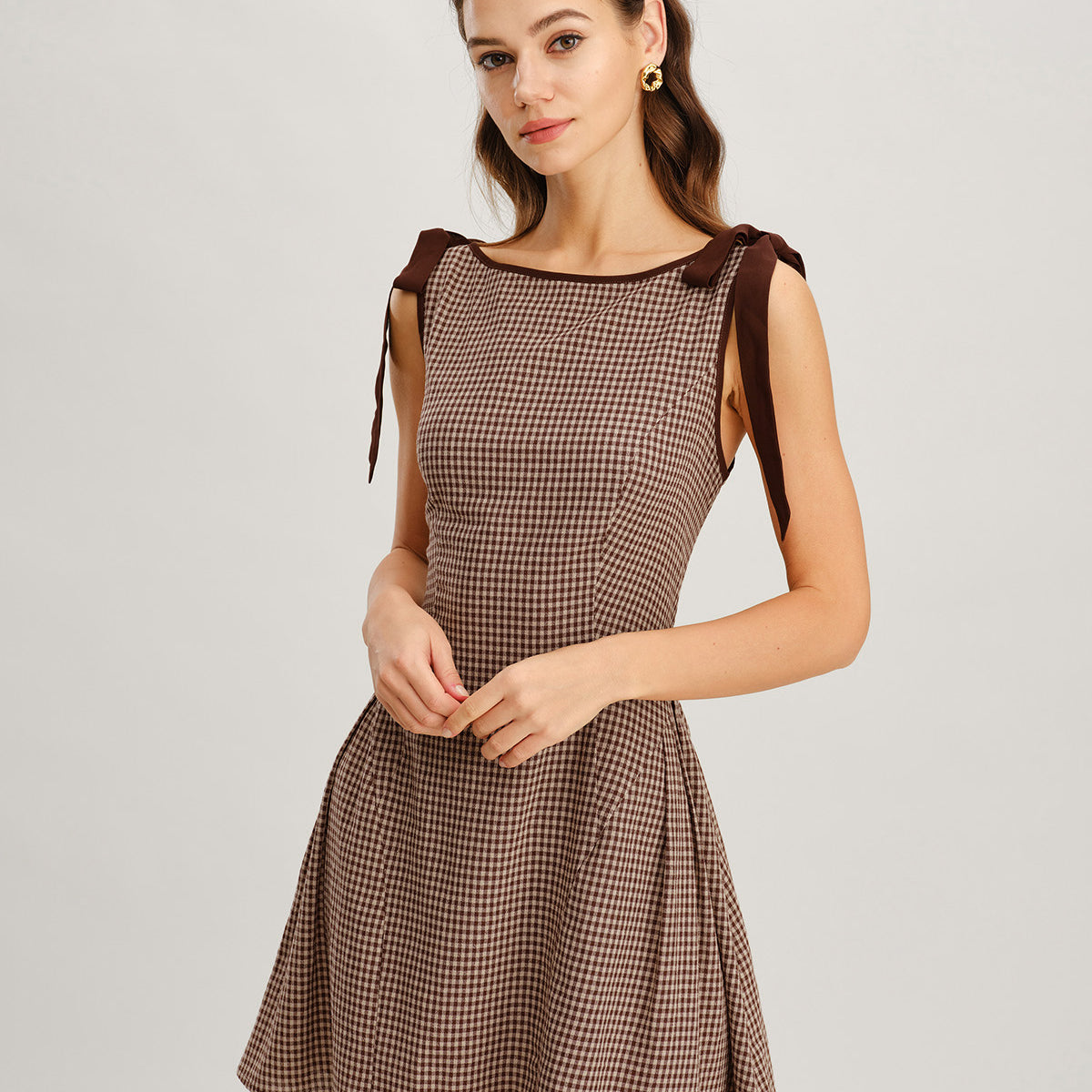 coach gingham tie collar mini dress Coach Gingham Dress with Collar
