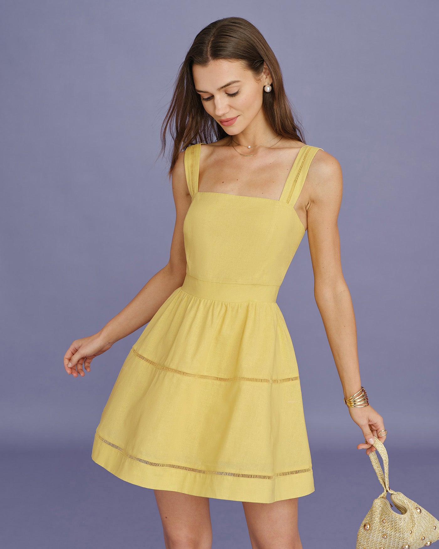 Women's Woven Cotton Mini Dress Dresses - RIHOAS