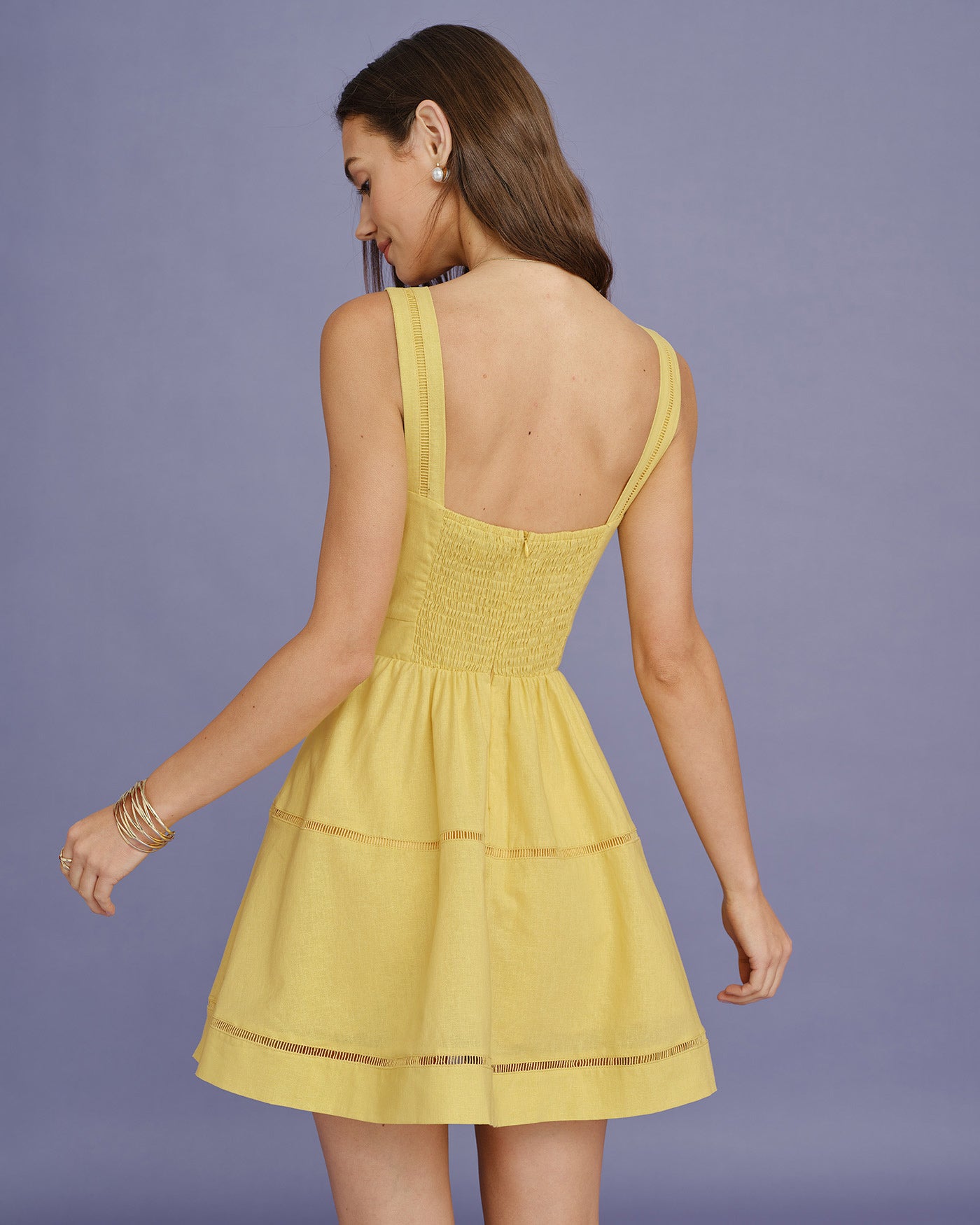 Women's Woven Cotton Mini Dress Dresses - RIHOAS