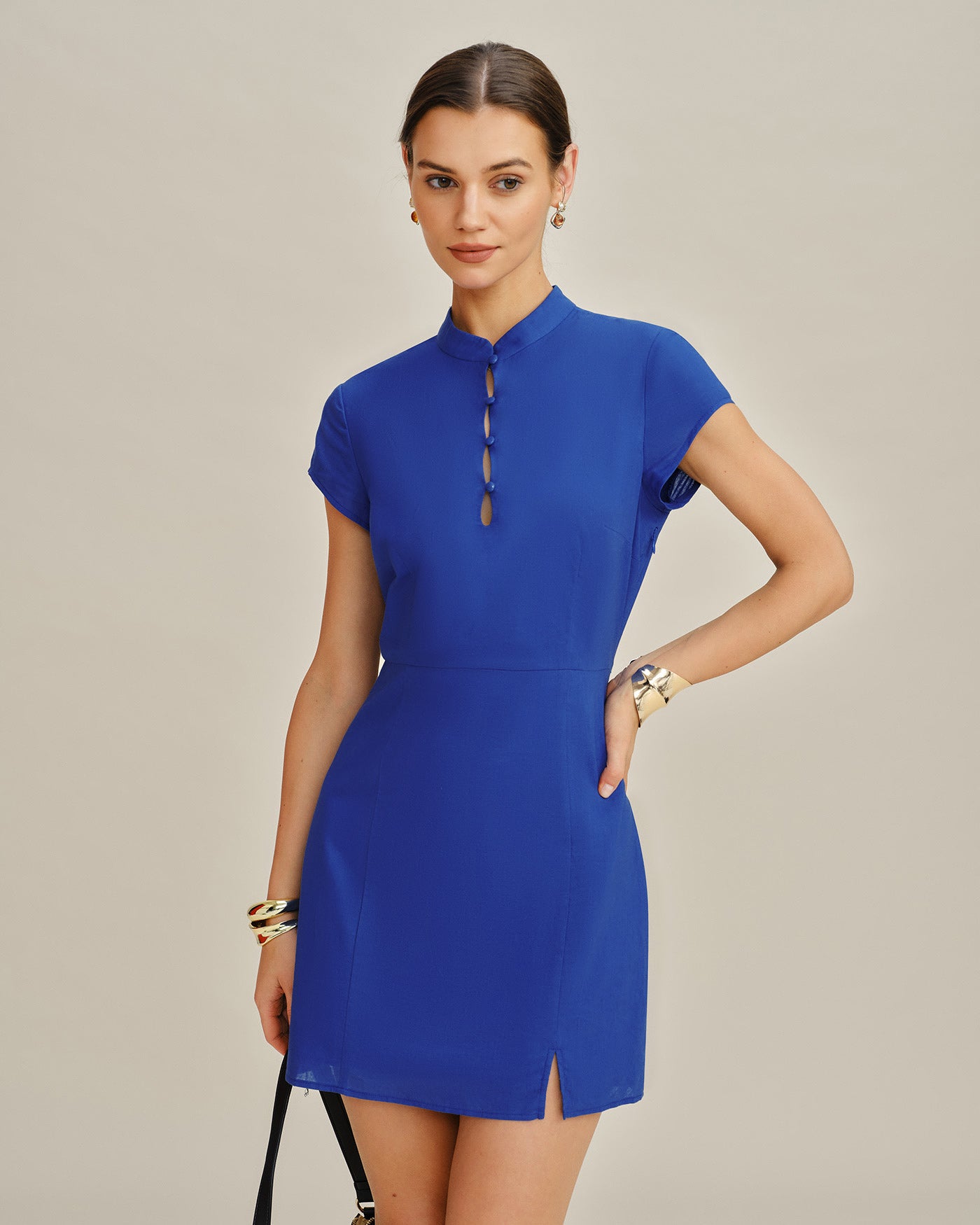 Women's Woven Cotton Mini Dress Dresses - RIHOAS