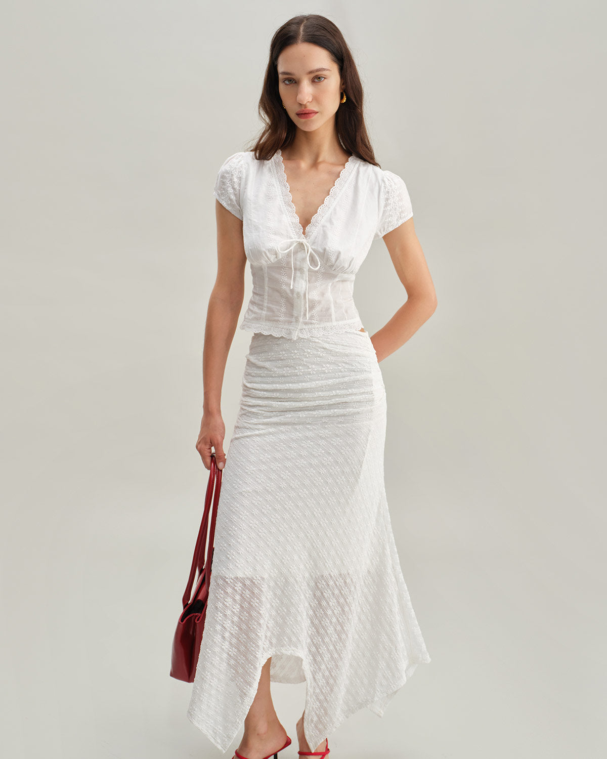 Women's Woven Cotton Shirt Tops - RIHOAS