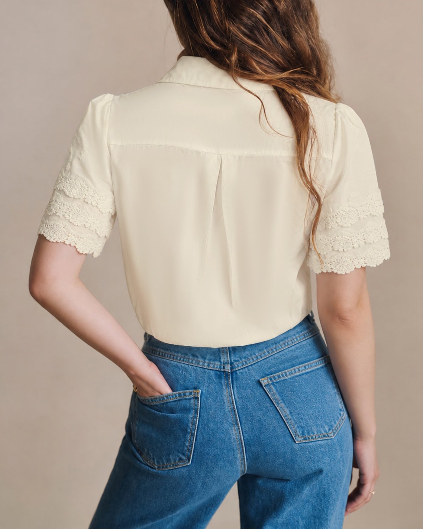 Women's Woven Cotton Shirt Tops - RIHOAS