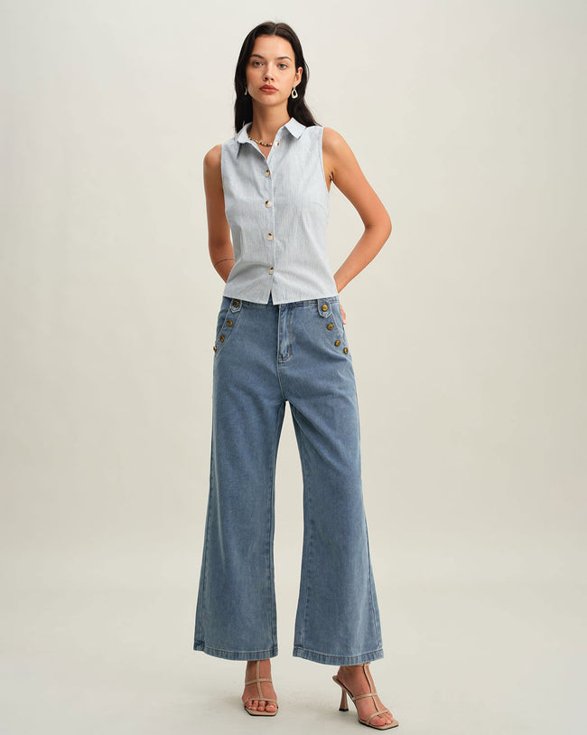 Women's Woven Cotton Shirts Tops - RIHOAS