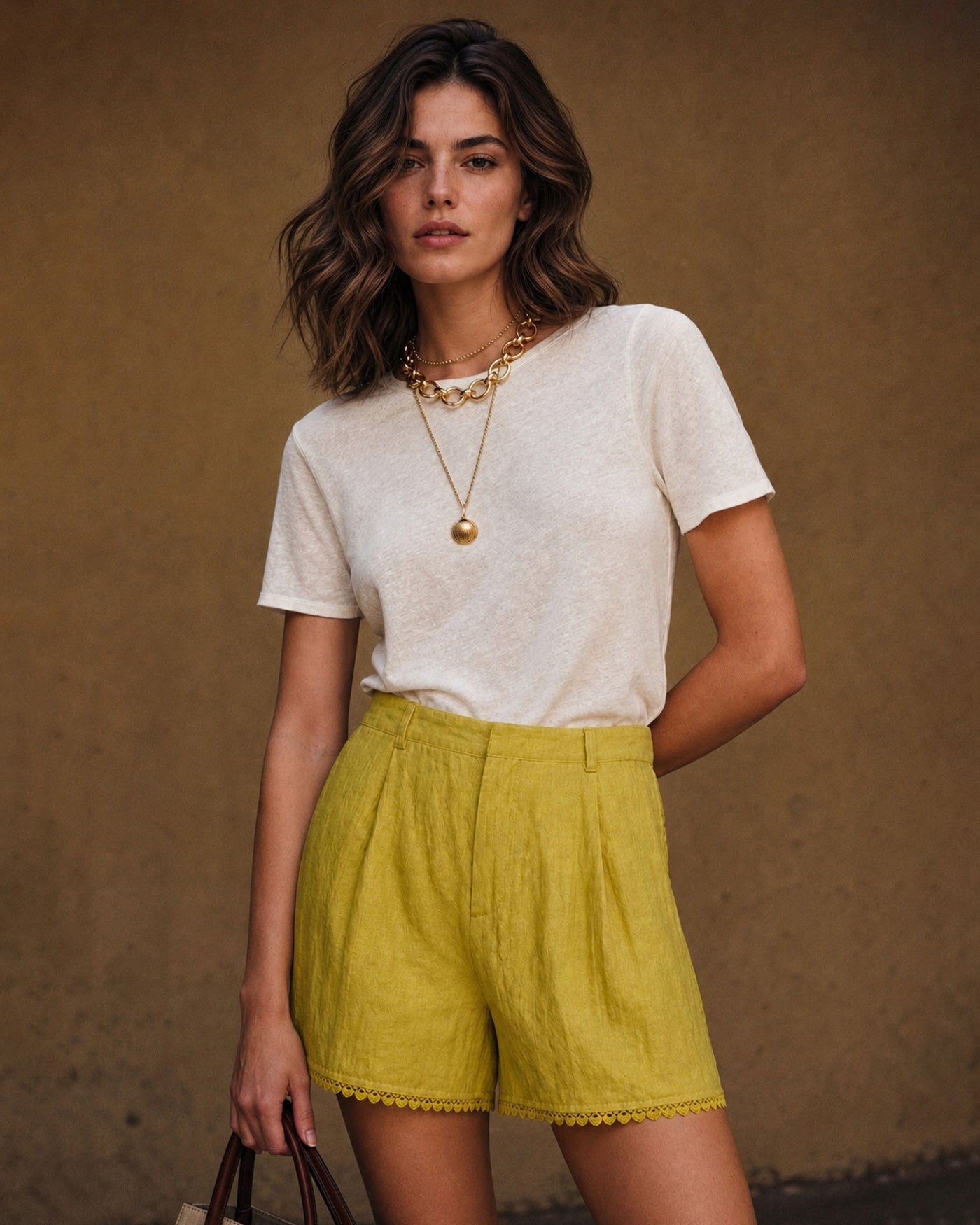 Women's Woven Cotton Shorts Bottoms - RIHOAS