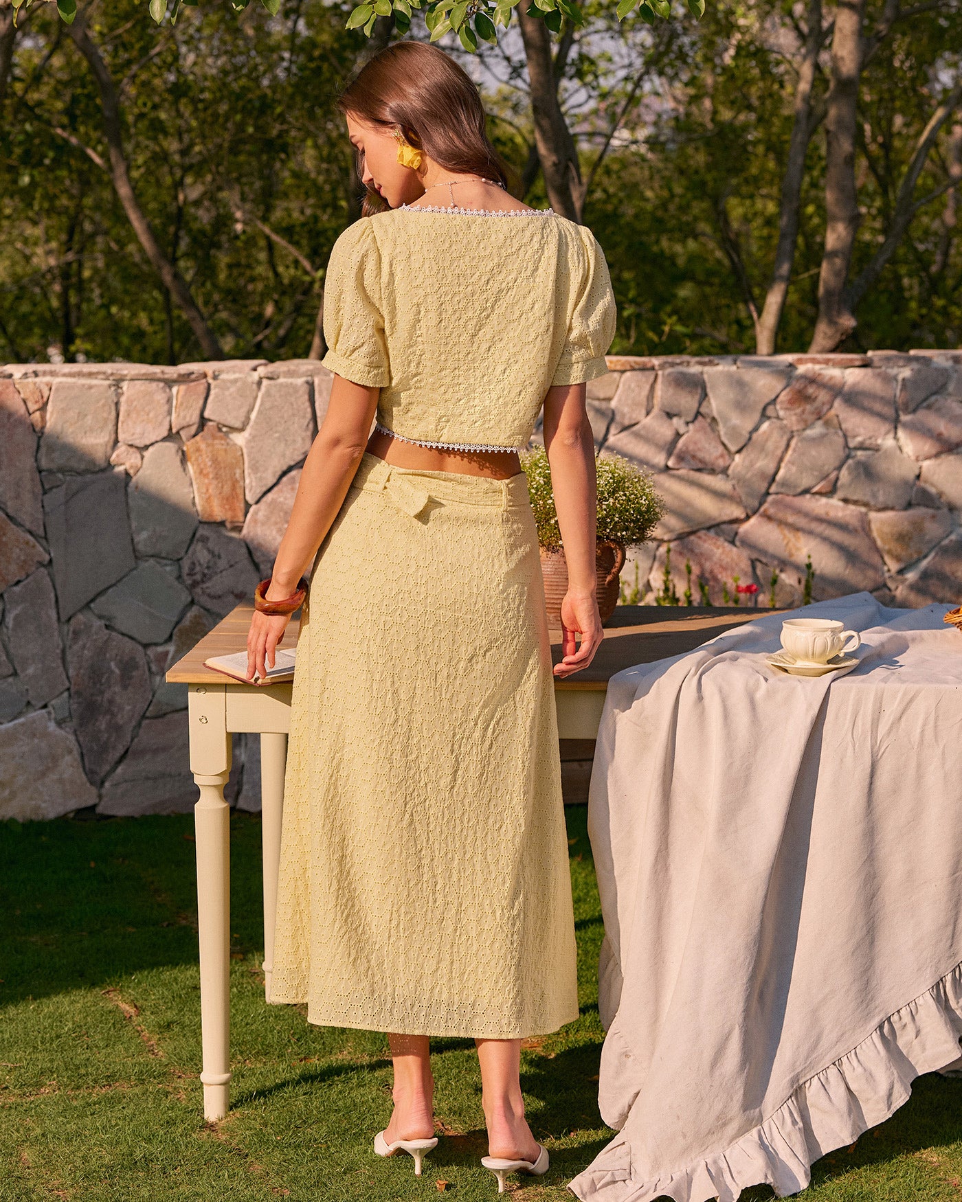 Women's Woven Cotton Skirt Bottoms - RIHOAS