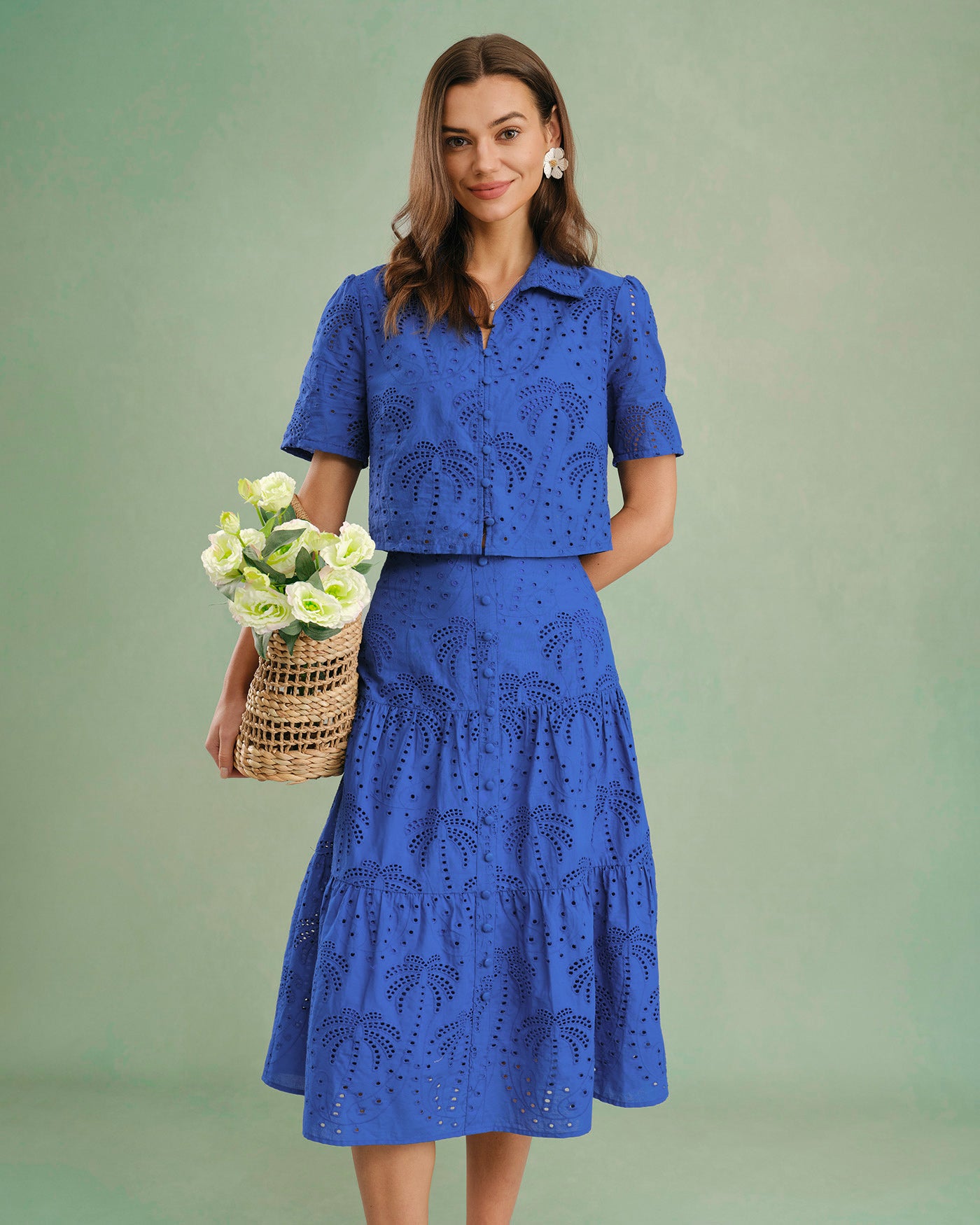 Women's Woven Cotton Skirt Bottoms - RIHOAS