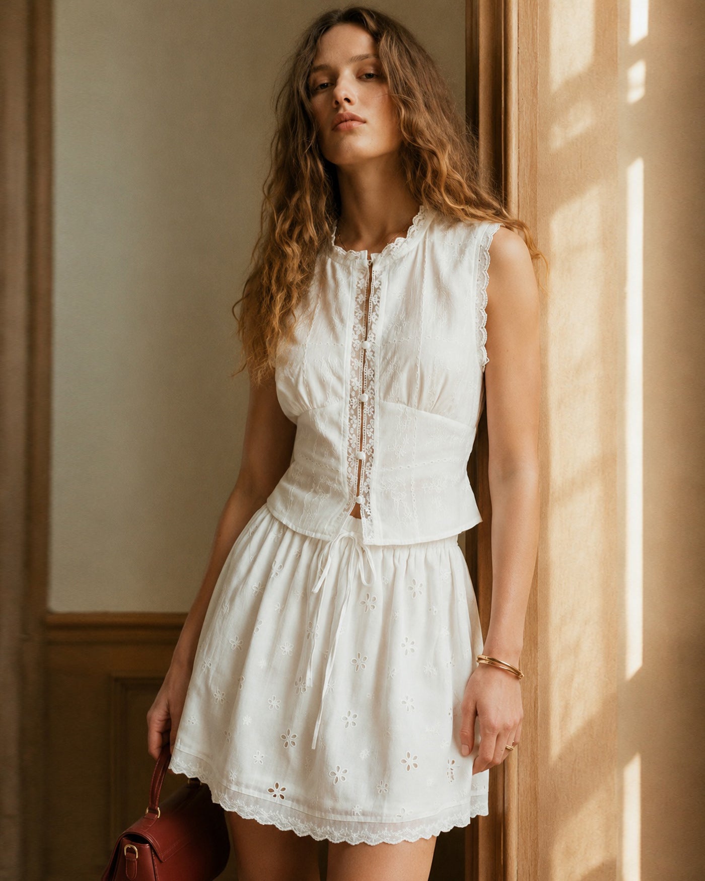 Women's Woven Cotton Skirt Bottoms - RIHOAS