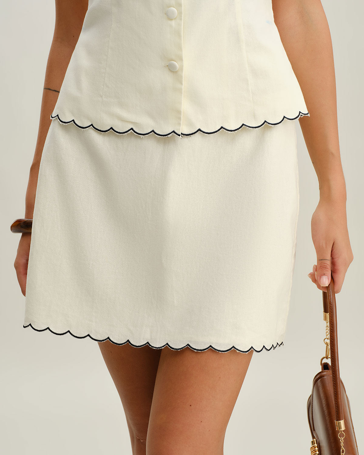 Women's Woven Cotton Skirt Bottoms - RIHOAS