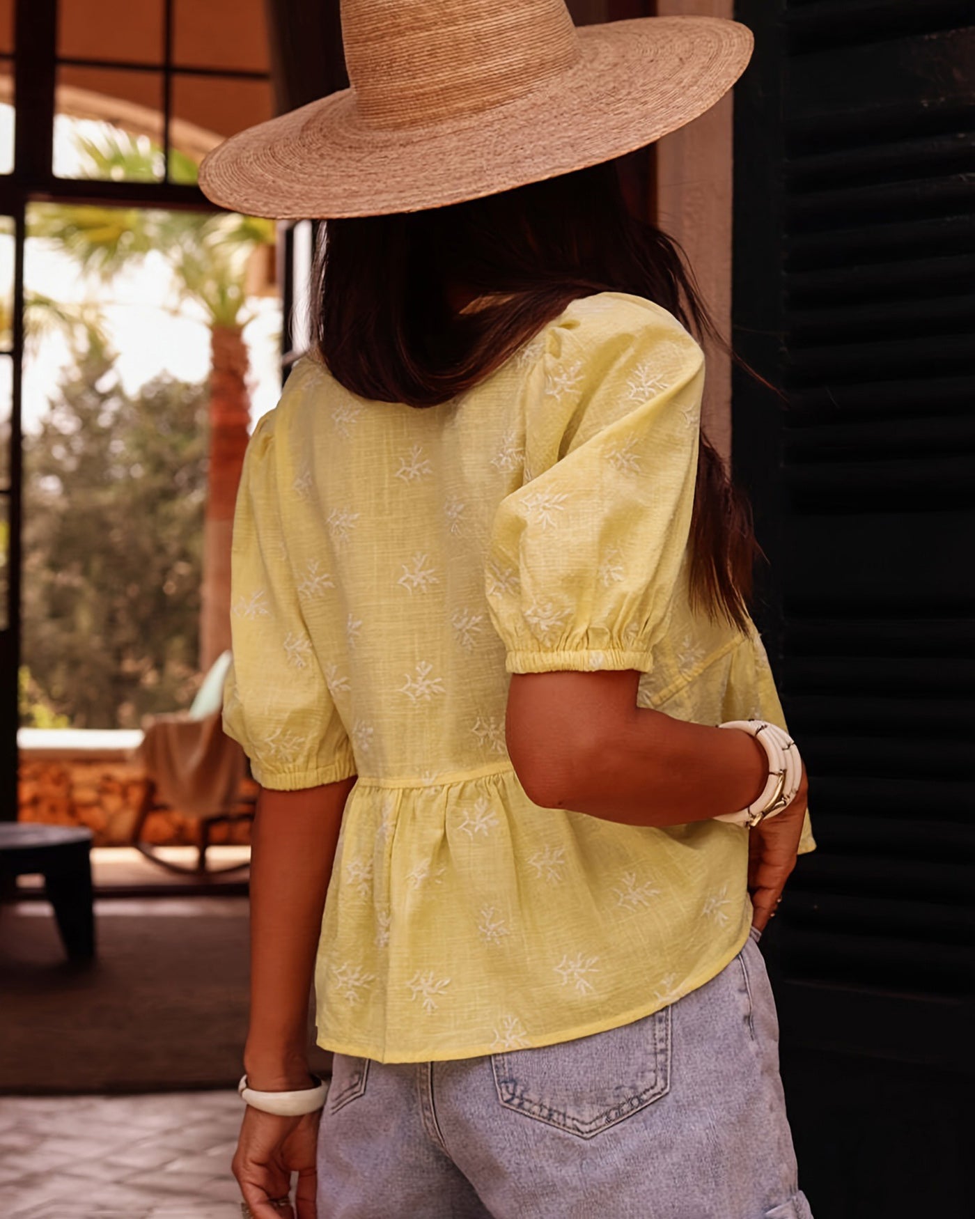 Women's Woven Cotton Top Tops - RIHOAS