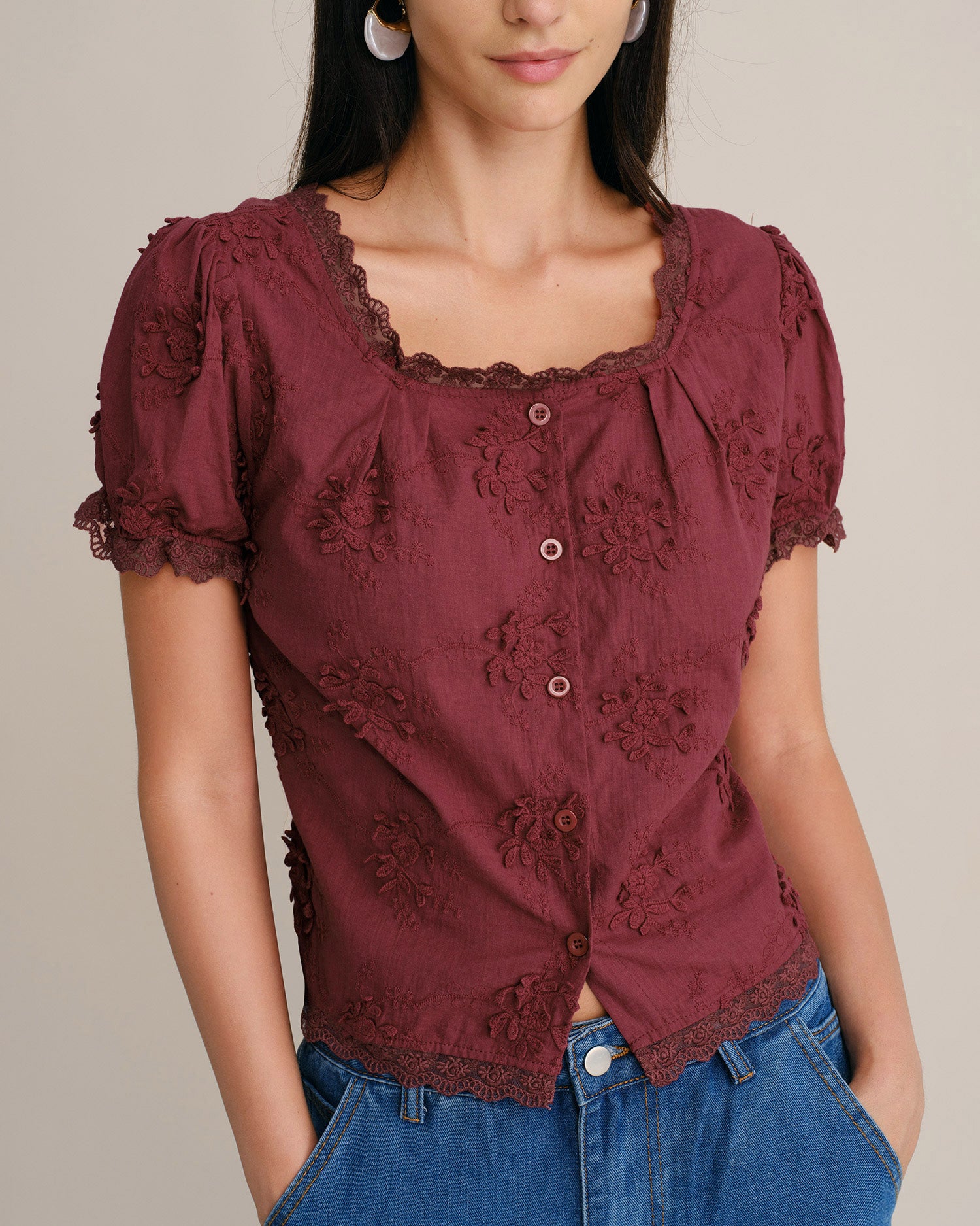 Women's Woven Cotton Top - RIHOAS