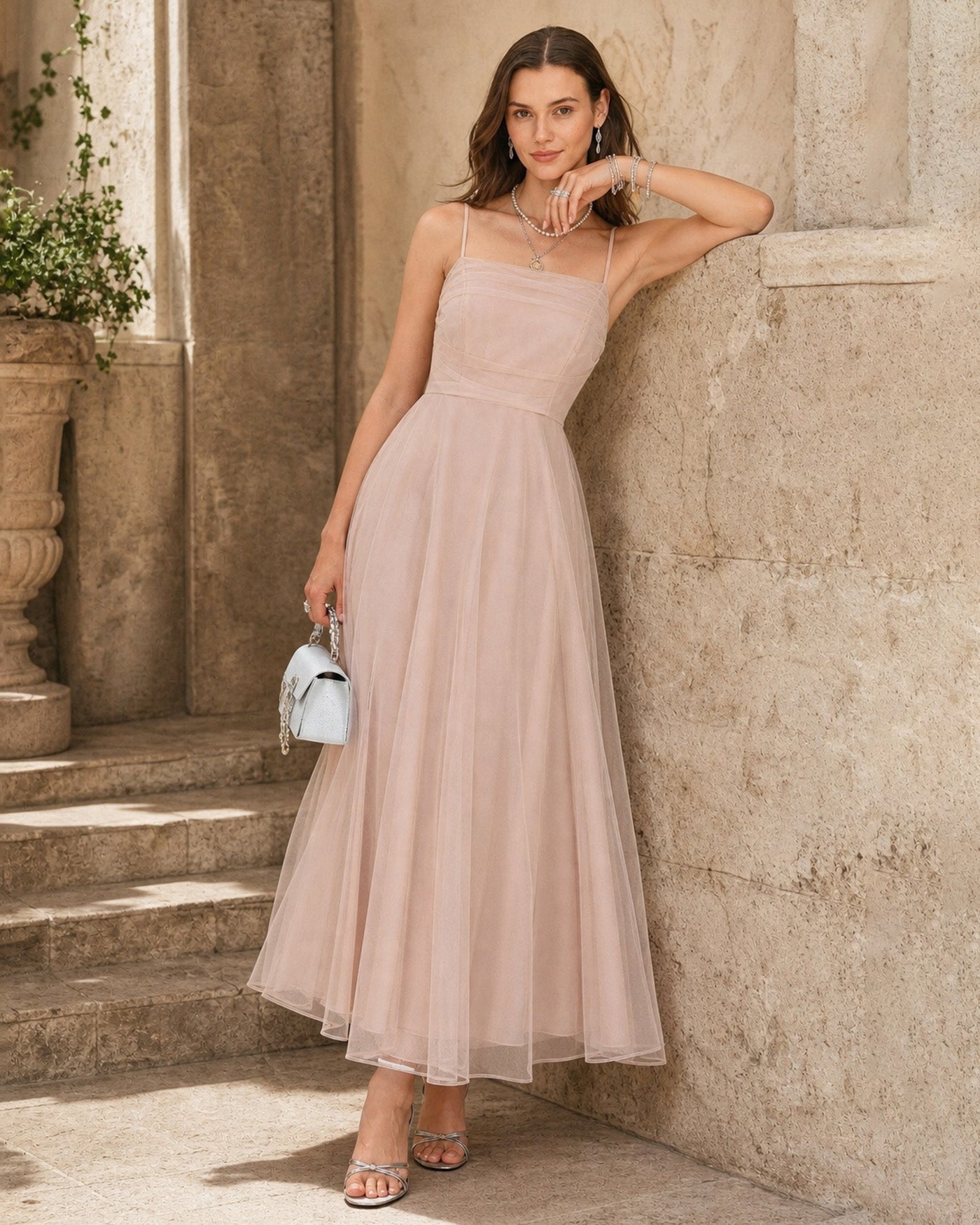 Women's Woven Nylon Midi Dresses Dresses - RIHOAS