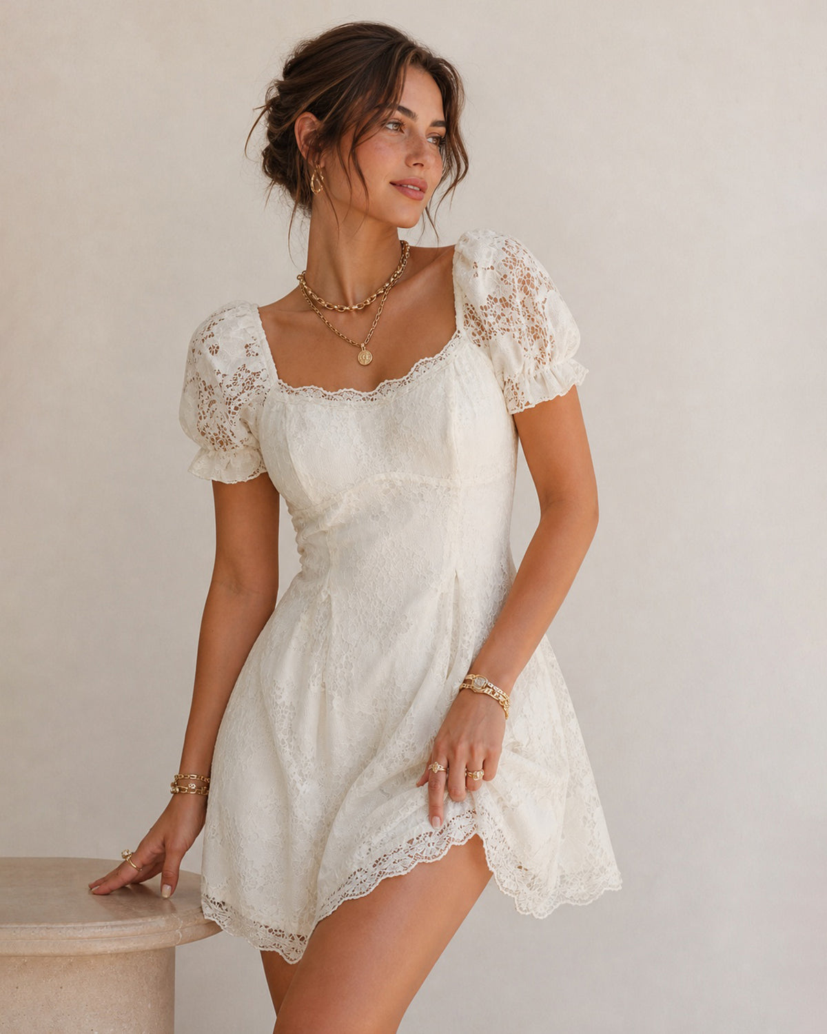 Women's Woven Nylon Mini Dresses - RIHOAS