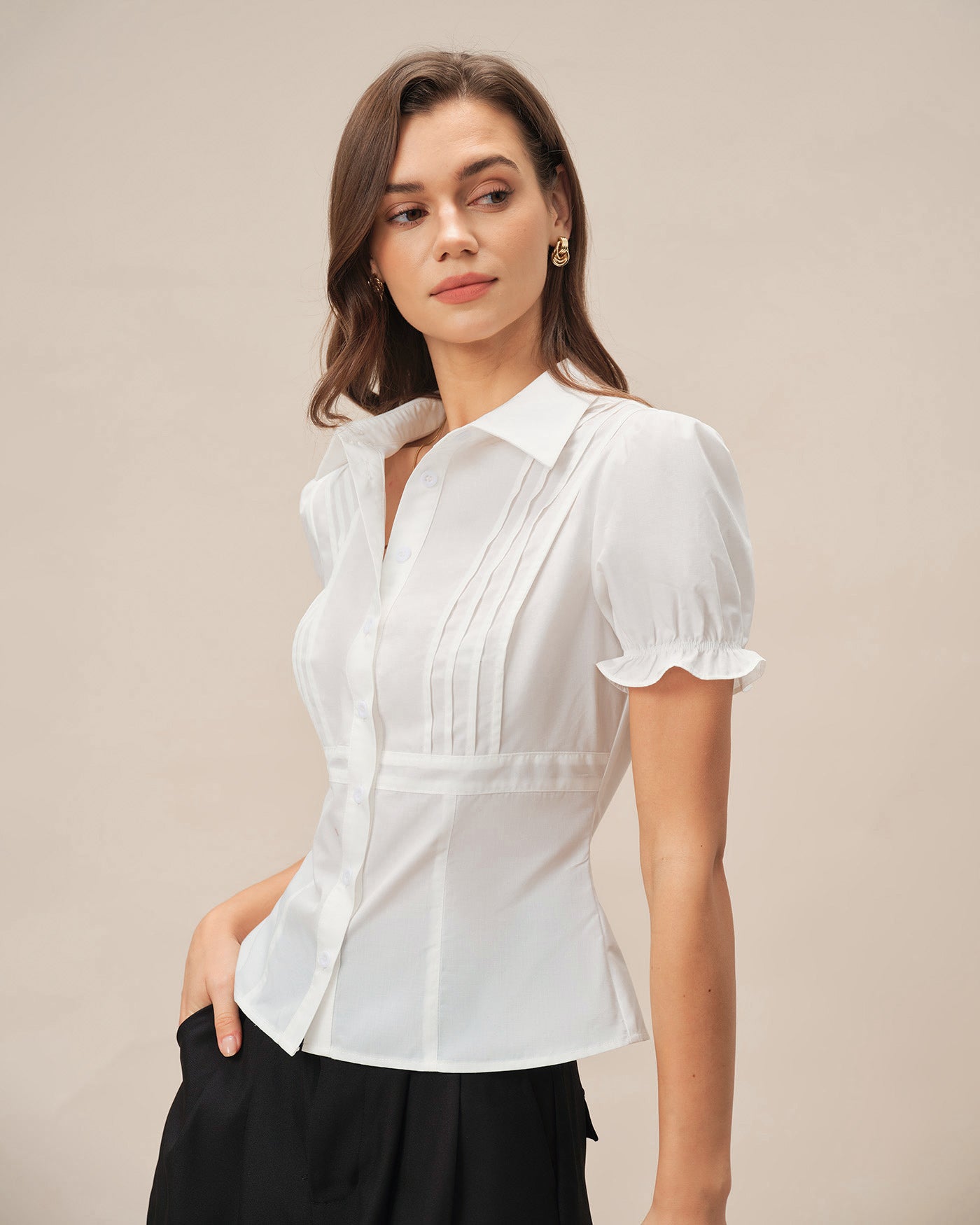 Women's Woven Polyester Blouses Tops - RIHOAS