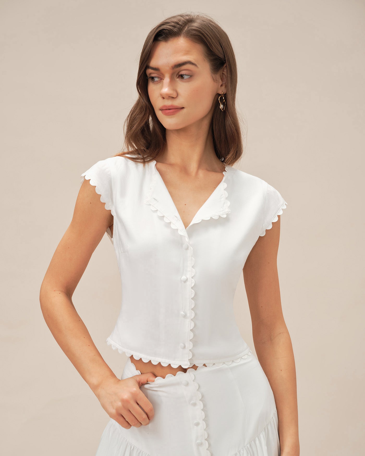 Women's Woven Polyester Blouses Tops - RIHOAS