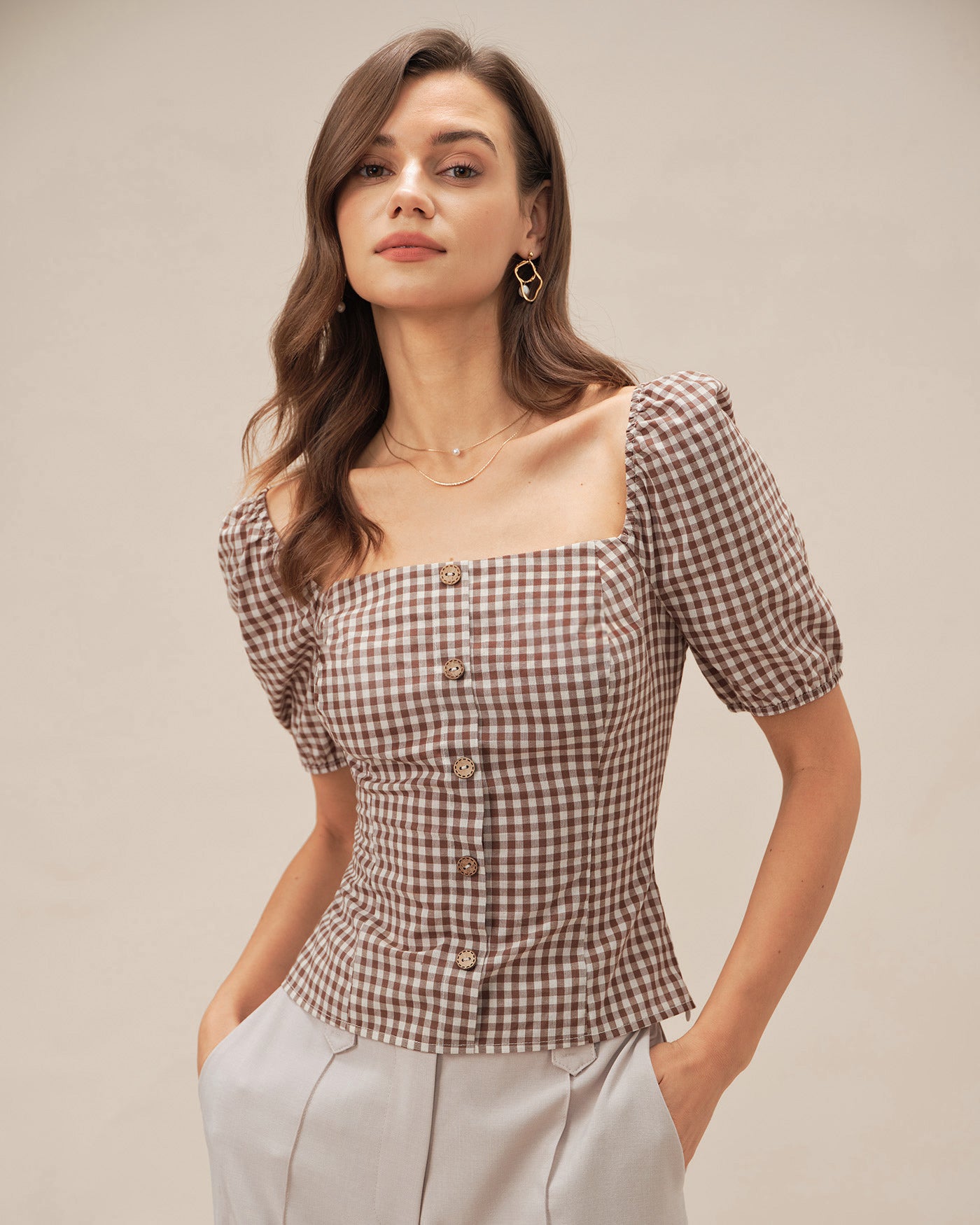 Women's Woven Polyester Blouses Tops - RIHOAS