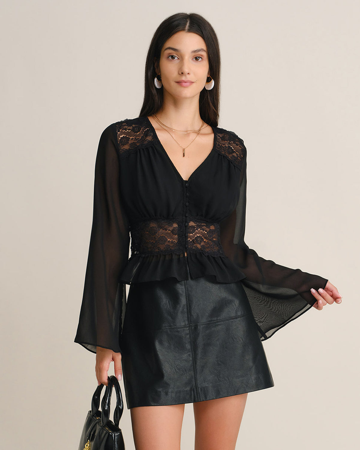 Women's Woven Polyester Blouses - RIHOAS - 02
