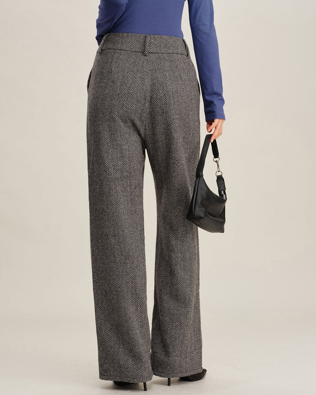 Women's Woven Polyester Casual Pants Bottoms - RIHOAS